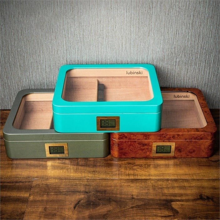 Lubinski Yeni Seri Basic Puro Kutusu Humidor 30's Mavi