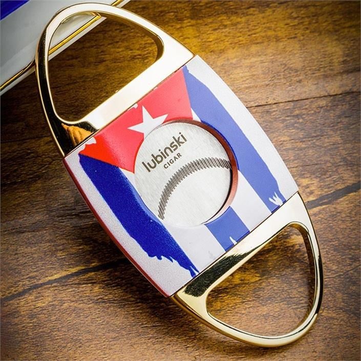 Lubinski Yeni Seri Cuban Flag Design Üçlü Puro Seti Çakmak+Kesici+Küllük