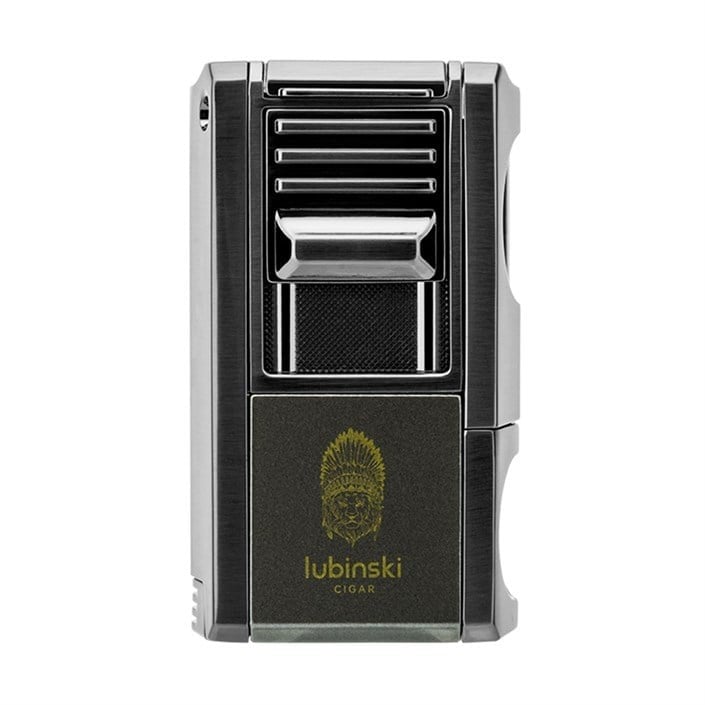 Lubinski Yeni Seri Dahili V-Cutter Delicili ve İğneli Puro Çakmağı Gunmetal