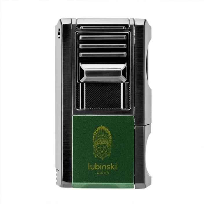 Lubinski Yeni Seri Dahili V-Cutter Delicili ve İğneli Puro Çakmağı Yeşil