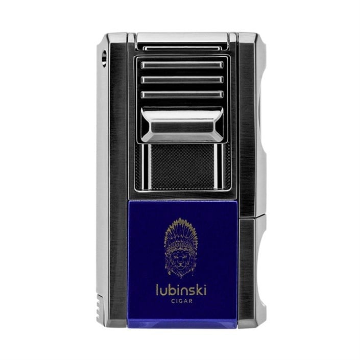 Lubinski Yeni Seri Dahili V-Cutter Delicili ve İğneli Puro Çakmağı Mavi