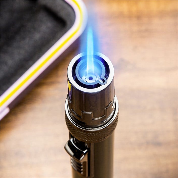 Lubinski Yeni Seri Slim Tek Torch Delicili Ve İğneli Puro Çakmağı Yeşil