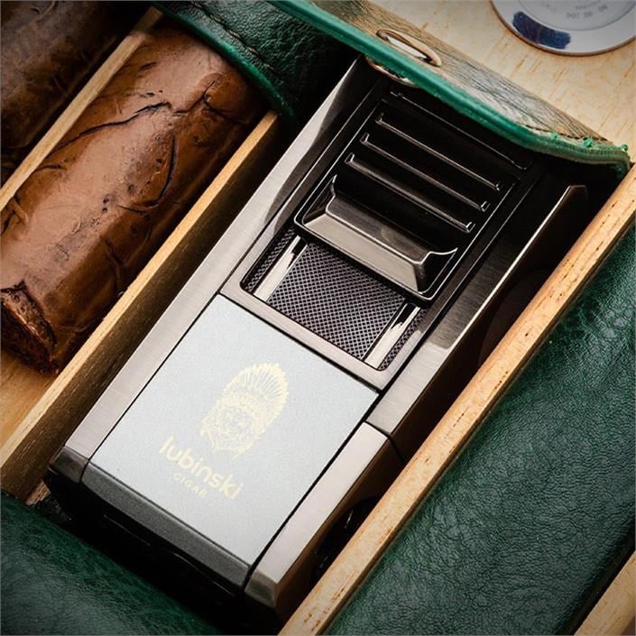 Lubinski Yeni Seri Special Edt. Deri Puro Taşıma Çantası Yeşil Çakmak+V-Cut Kesici/Delici Set