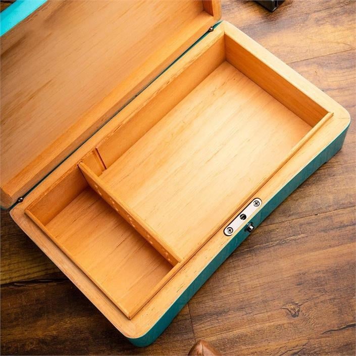 Lubinski Yeni Stil Slim Puro Kutusu Humidor Lake Yeşil 12's