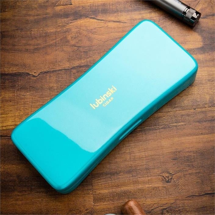 Lubinski Yeni Stil Slim Seyahat Puro Kutusu/Humidor Lake Mavi 2's