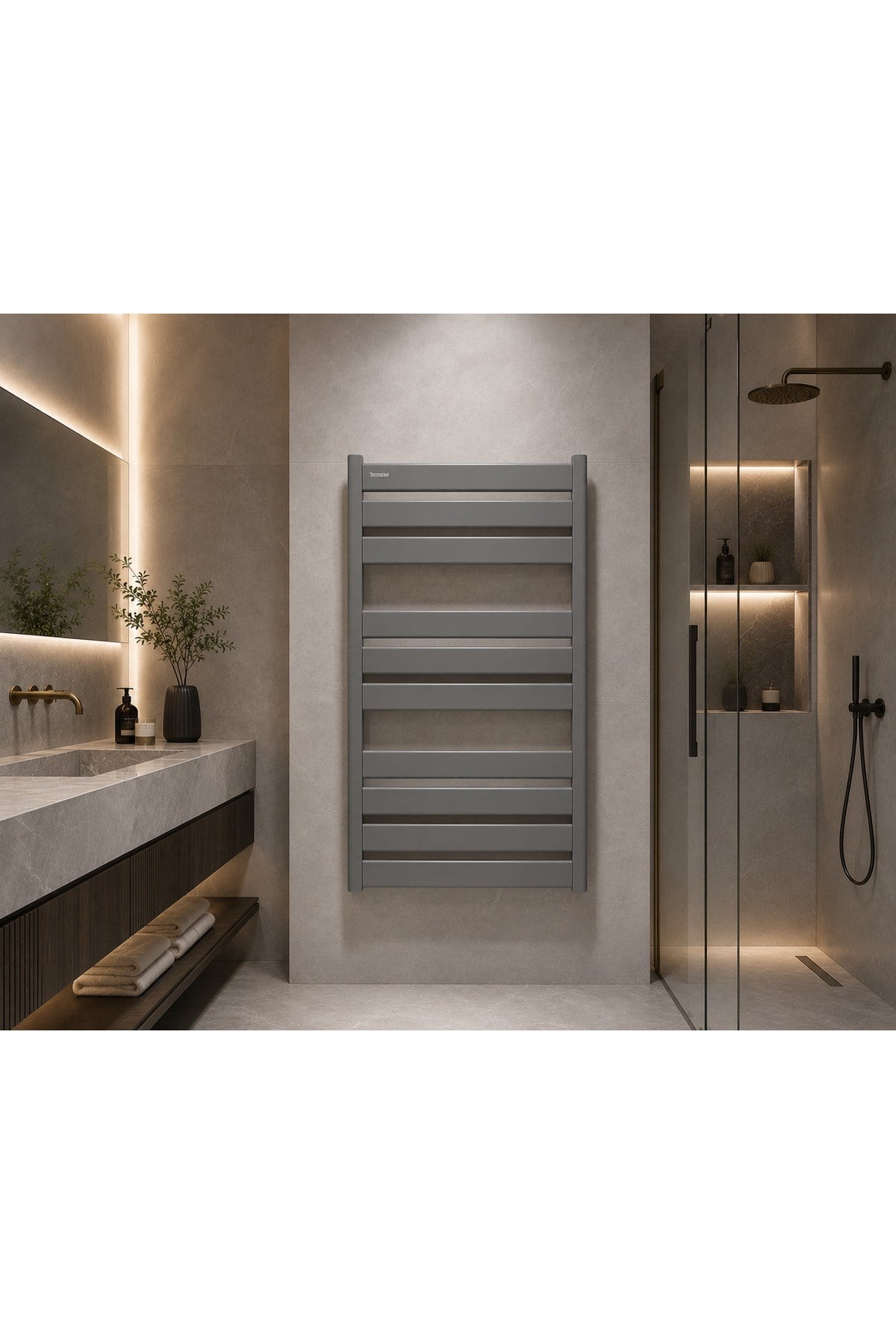 Alüminyum Mat Gri 50x100 Petsa Slim Havlupan