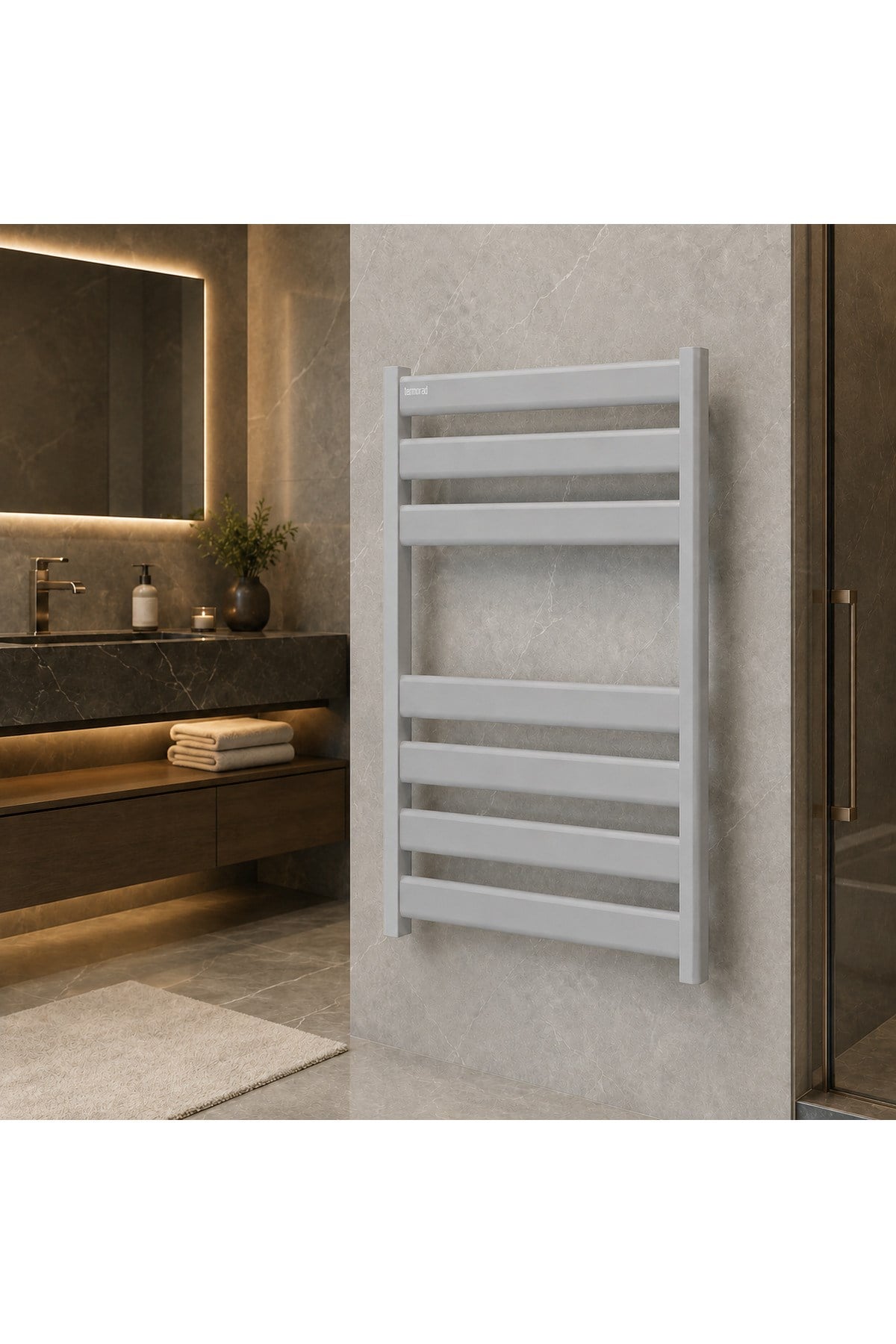 Alüminyum Mat Gri 50x70 Petsa Slim Havlupan