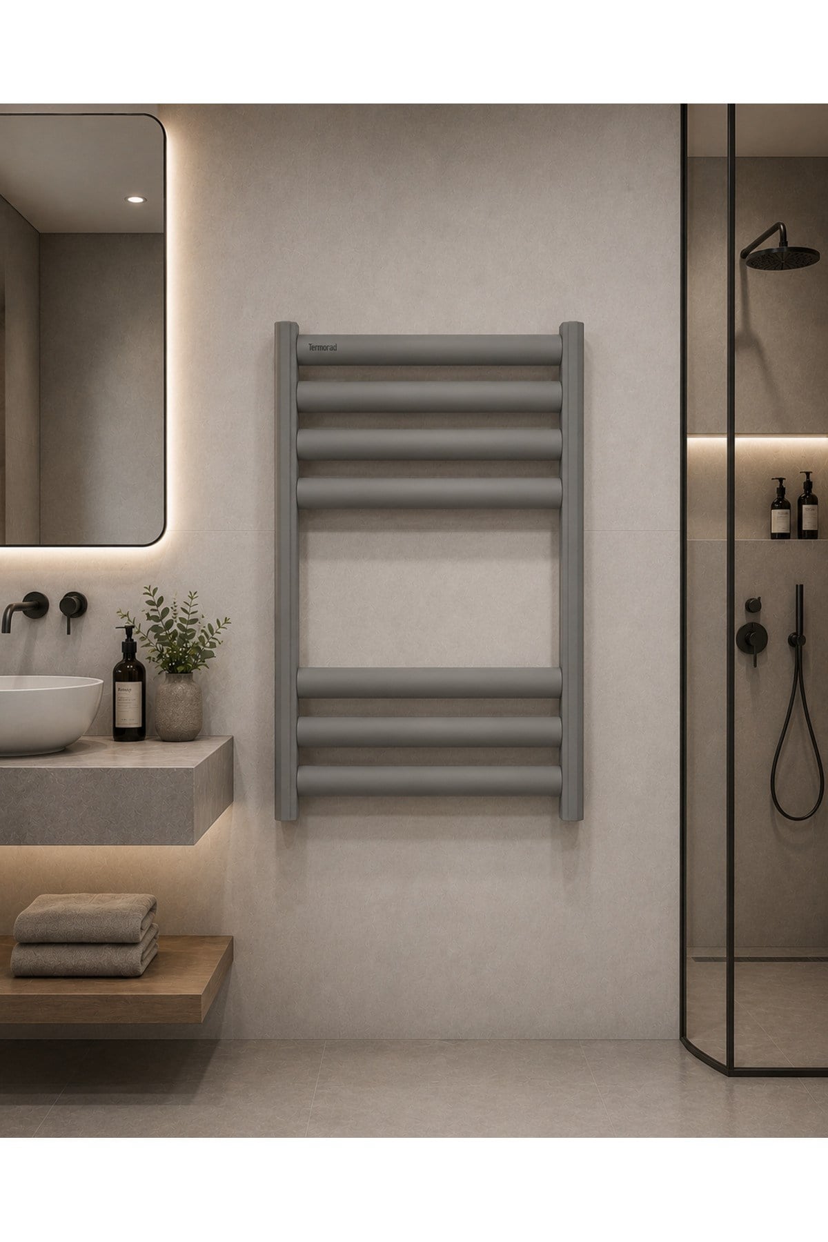 Alüminyum Mat Gri 50x70 Petsa Stila Havlupan