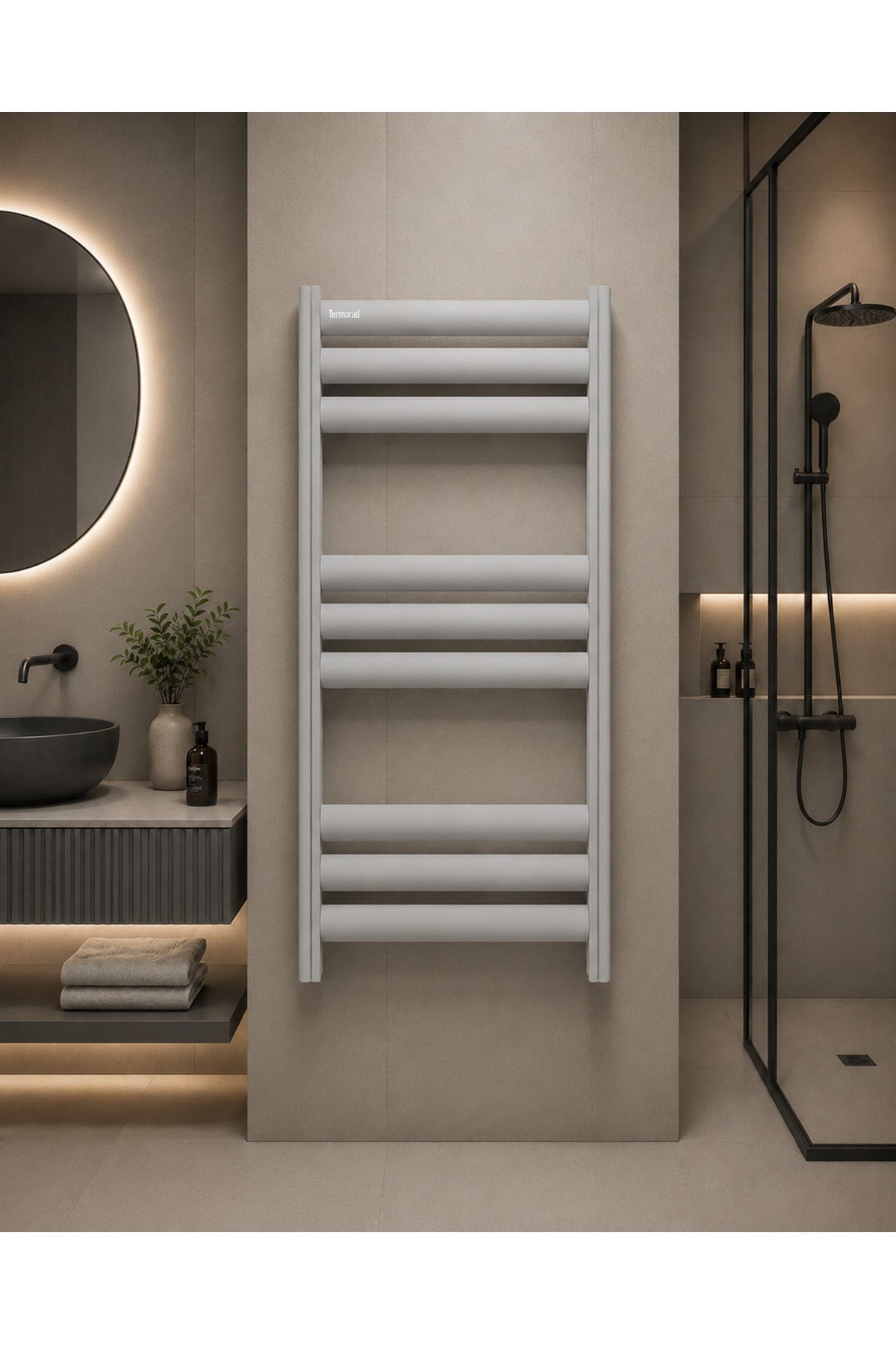 Alüminyum Mat Gri 50x90 Petsa Stila Havlupan