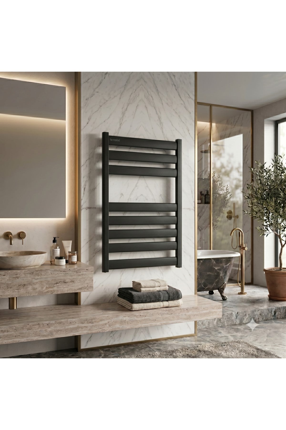 Alüminyum Mat Siyah 50x80 Petsa Slim Havlupan