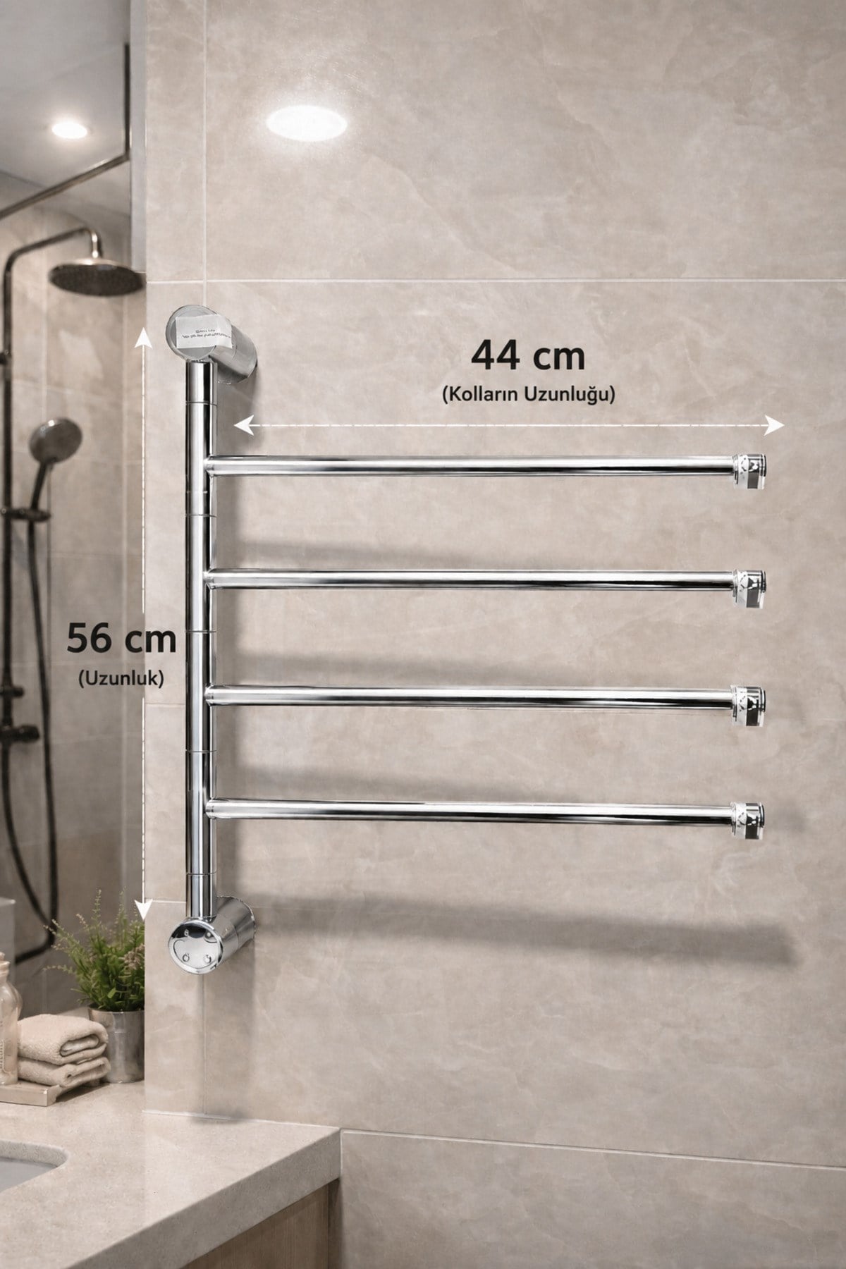 Elektrikli Havlupan 45x55x90 Cm 80 Watt ( Krom )