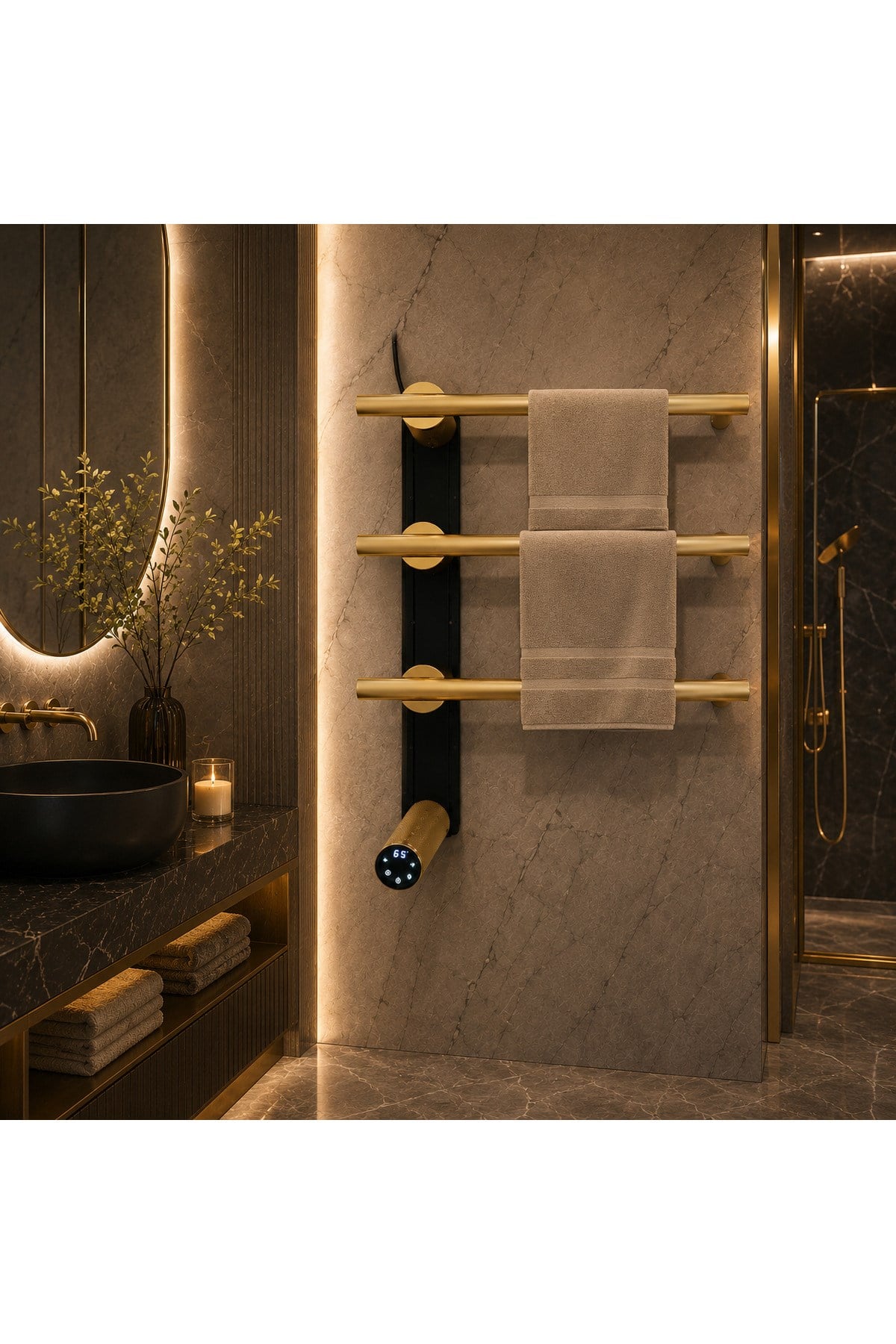 Elektrikli Havlupan 50x48xH100 Cm 60 Watt 65 °C ( Gold )