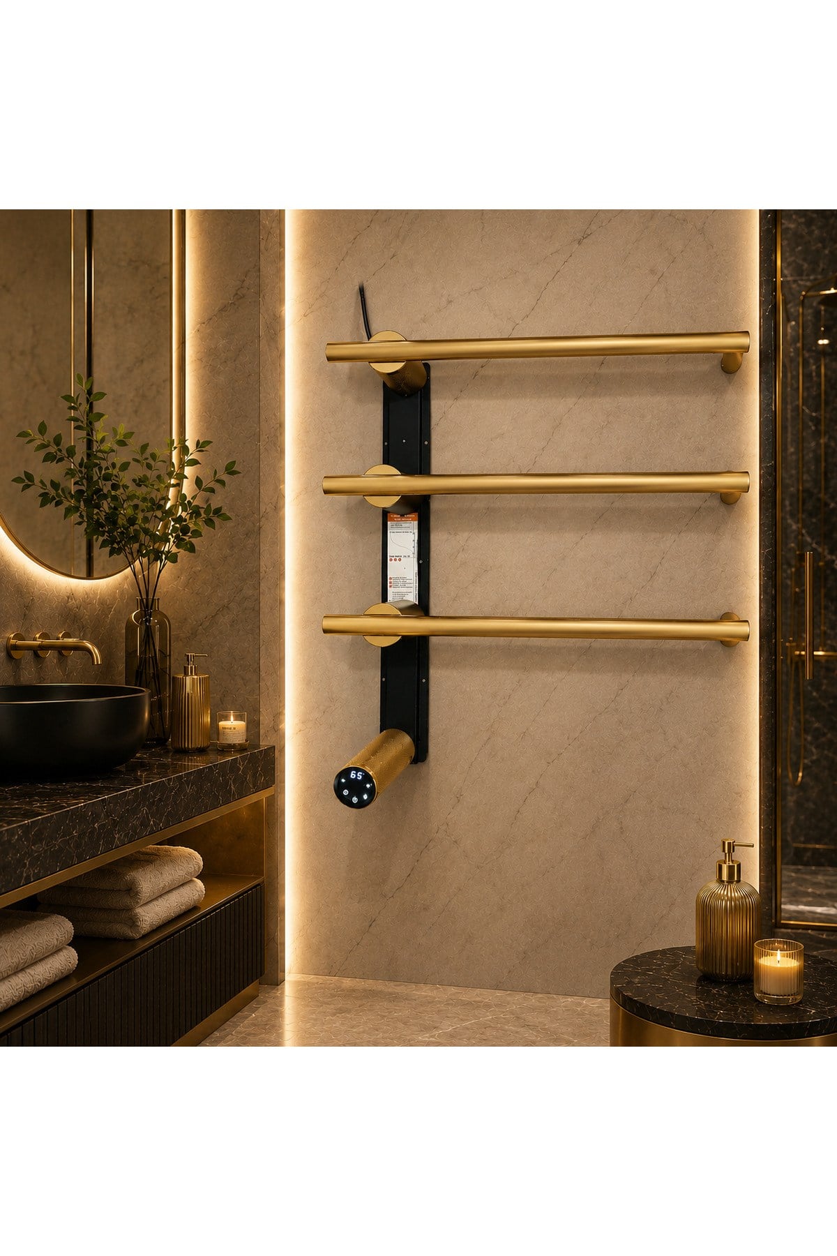 Elektrikli Havlupan 50x48xH100 Cm 60 Watt 65 °C ( Gold )
