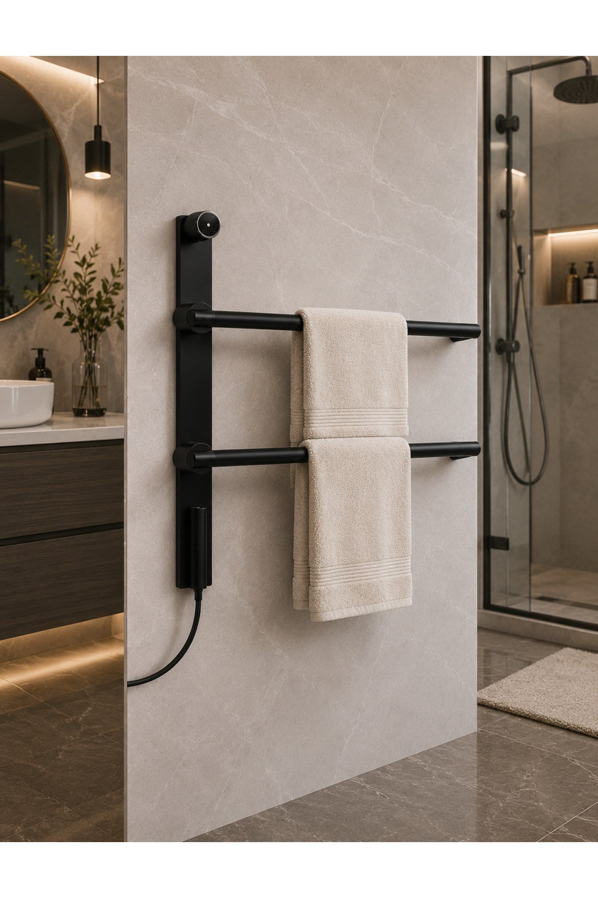 Elektrikli Havlupan 50x90xH100 Cm 60 Watt 65 °C ( Siyah )