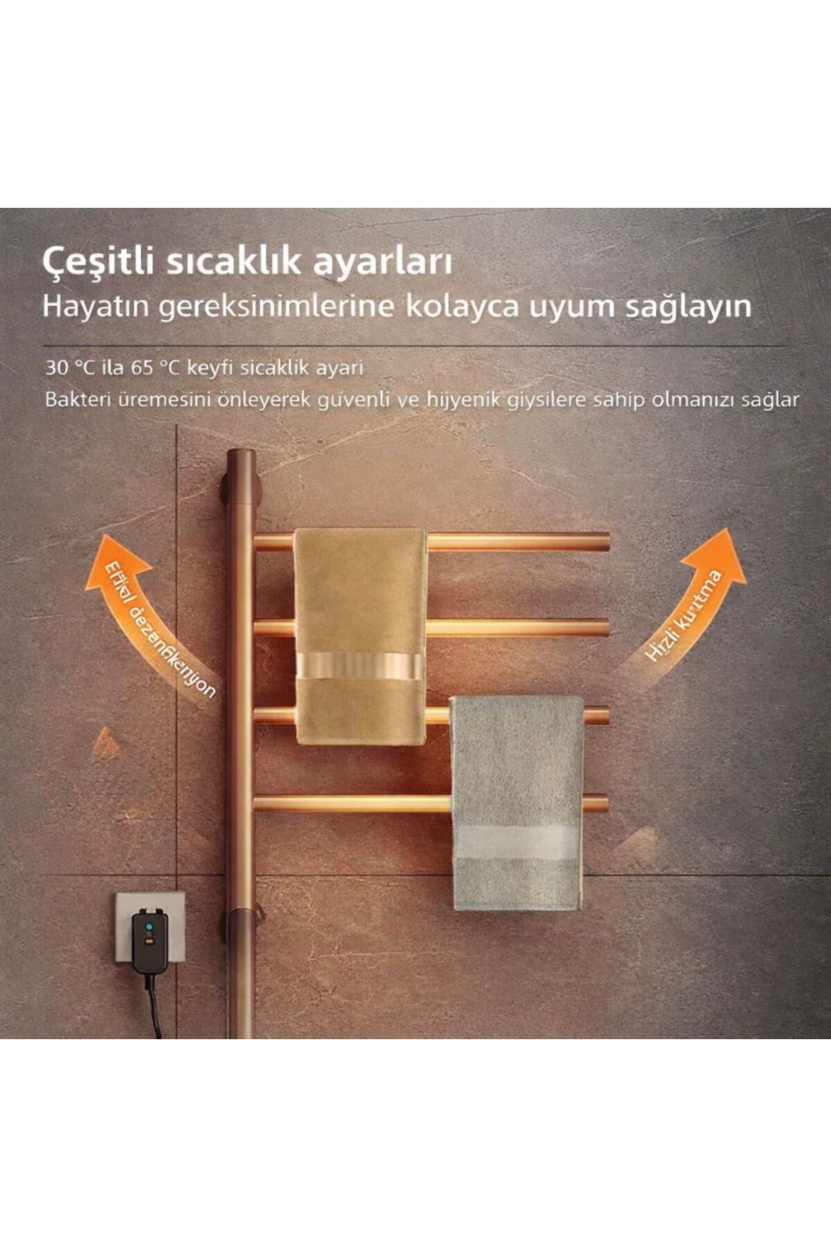 Elektrikli Havlupan 50x90xH100 Cm 60 Watt 65 °C ( Krom )