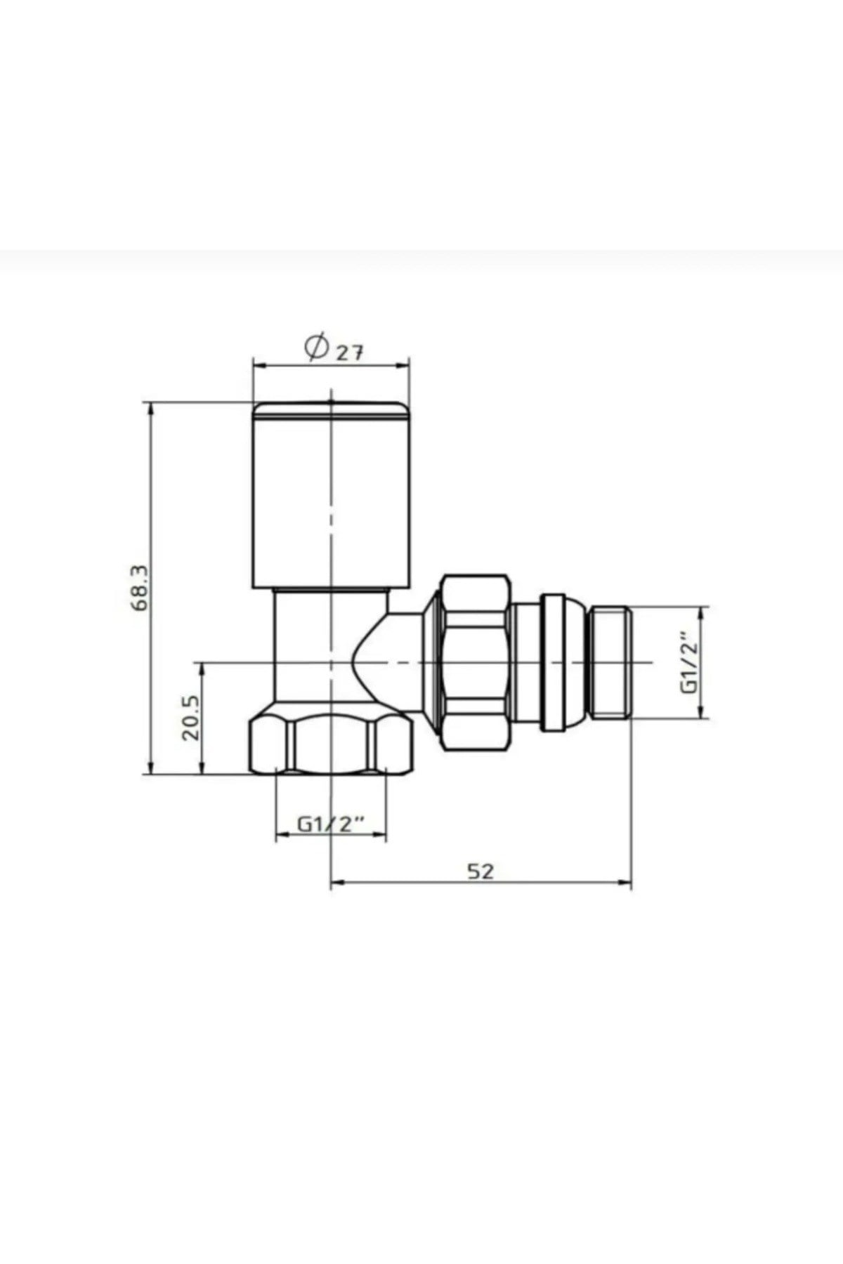 Radyatör Havlupan Vanası Köşe Tip 1/2'' Antrasit ( Ral 7016 ) Parlak ( Metal Volan )