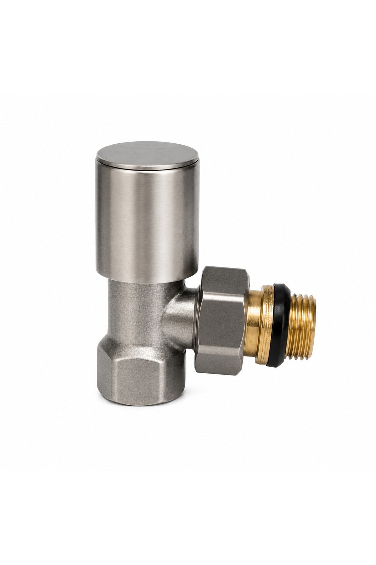 Radyatör Havlupan Vanası Köşe Tip 1/2'' İnox (Mat Krom )