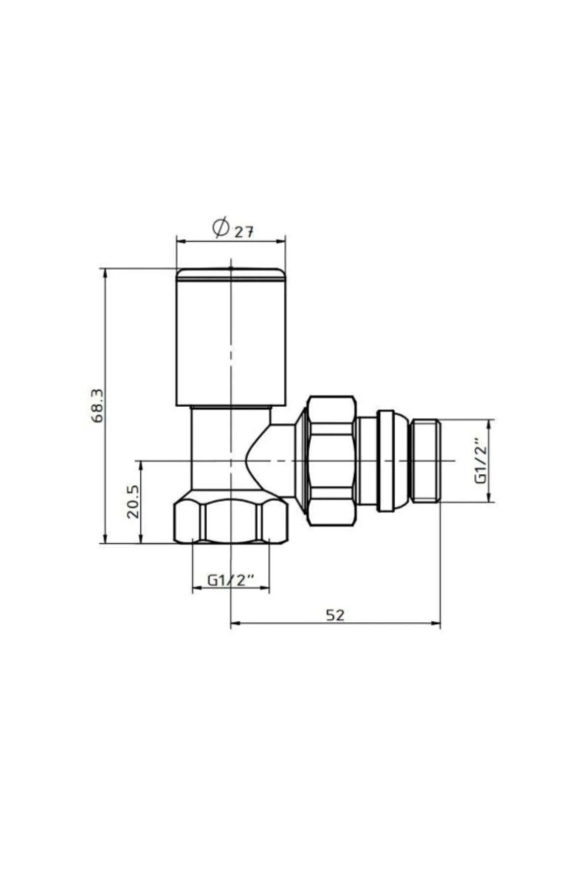 Radyatör Havlupan Vanası Köşe Tip 1/2'' Krom