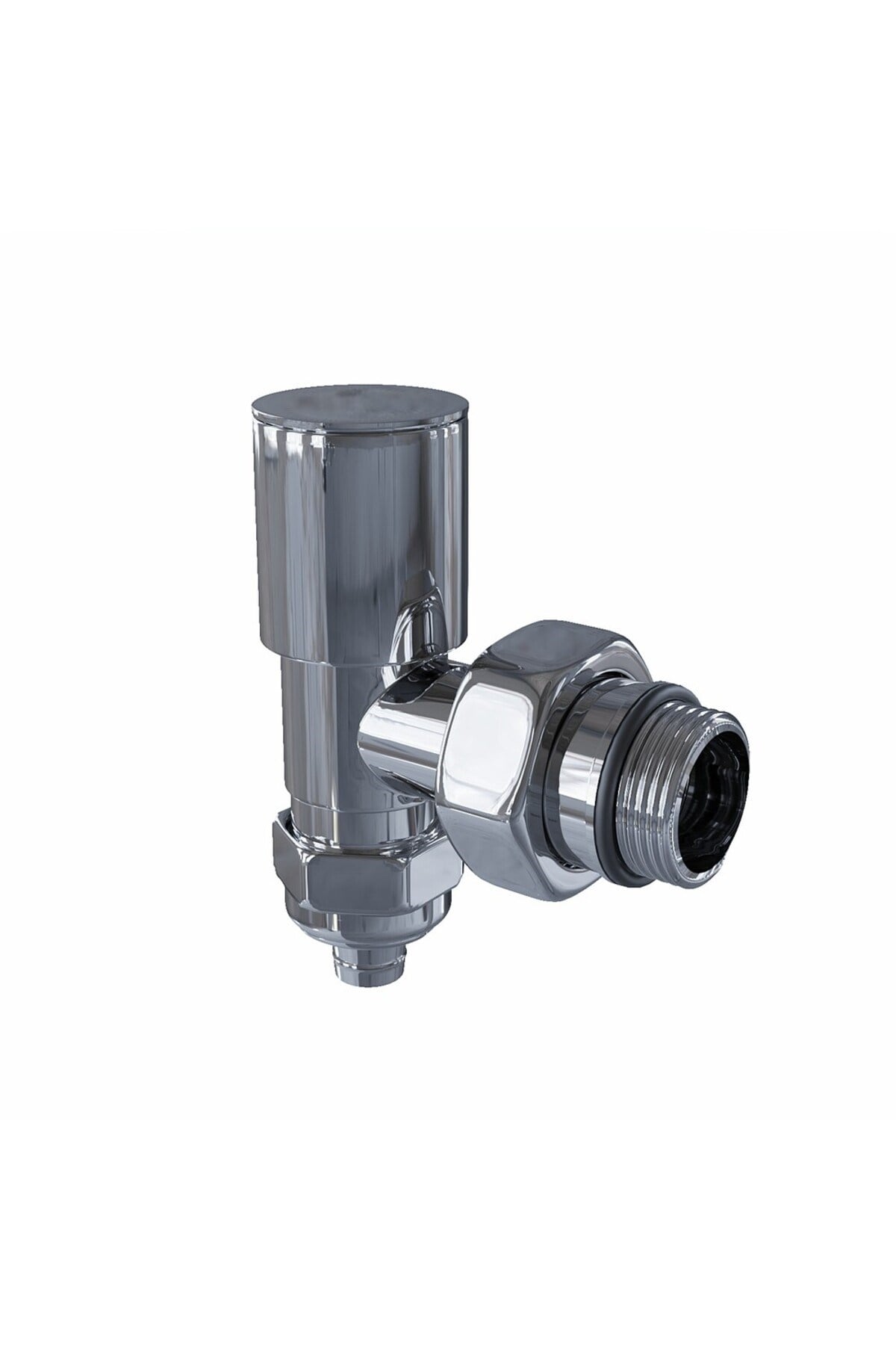 Radyatör Vanası 12 Krom Köşe Pex (Metal Volanlı 16*2mm Boru Bağl. Rakorlu)