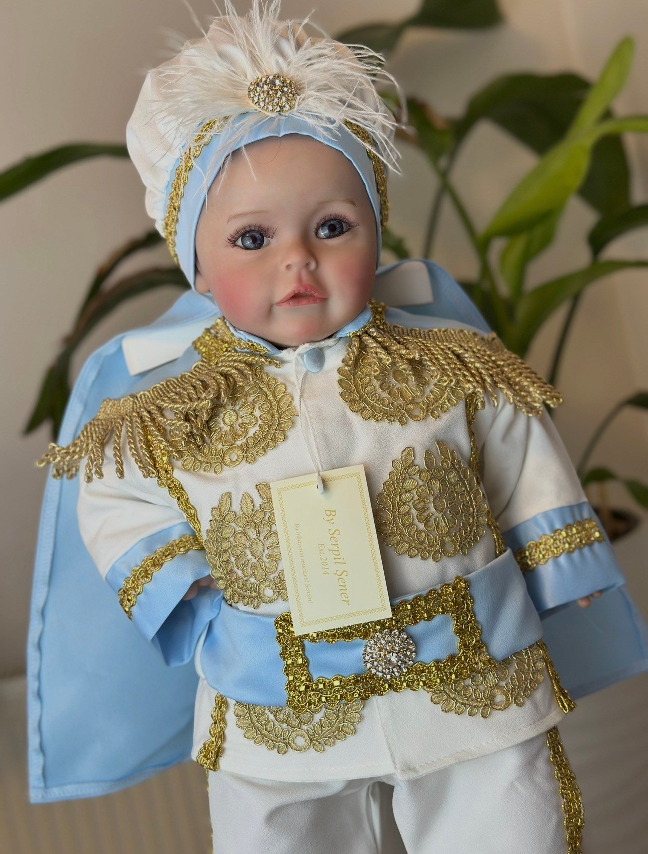 Bebe mavi-Gold prens takım