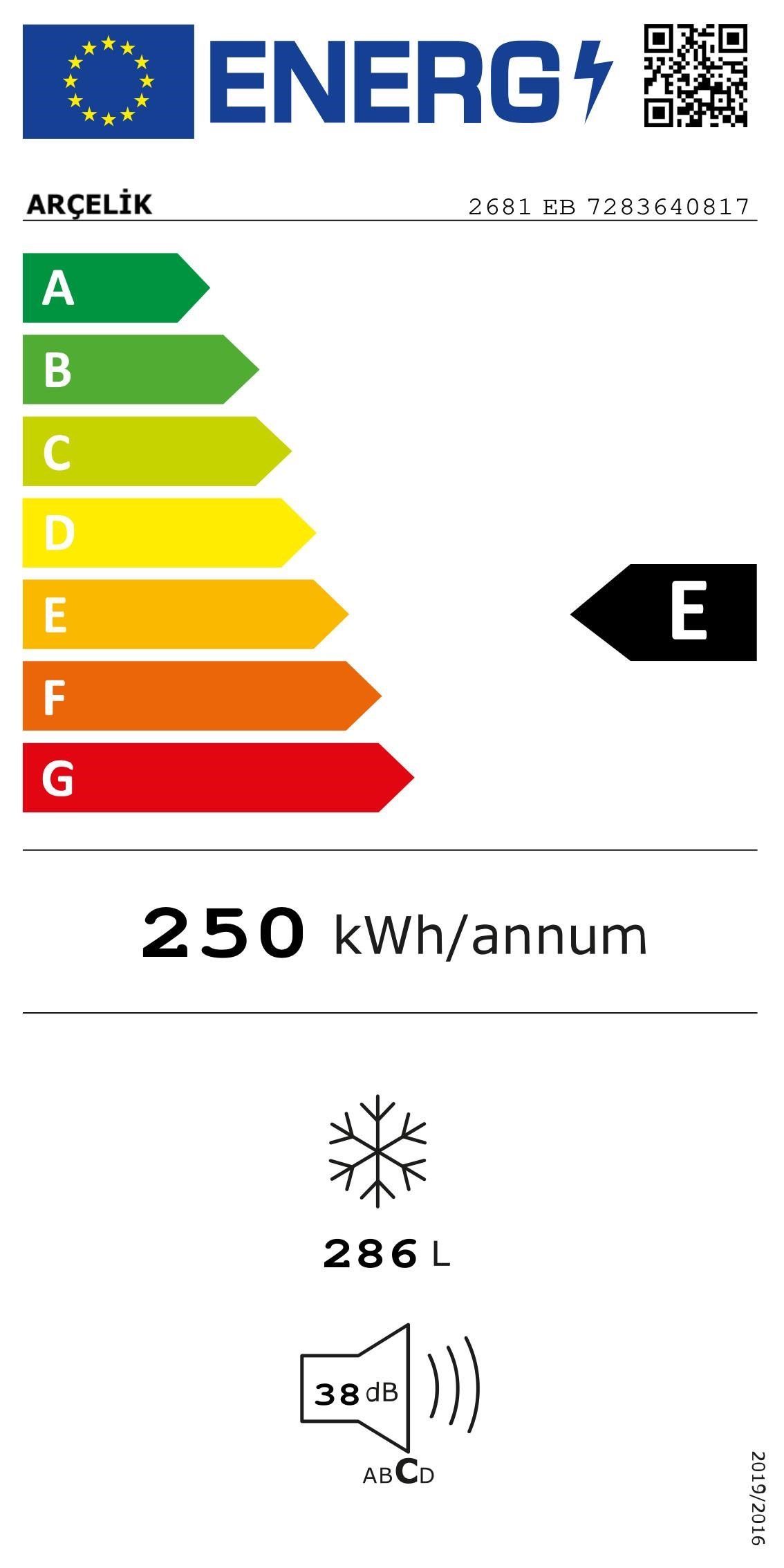 Arçelik 2681 EB Çekmeceli Derin Dondurucu 286 Litre