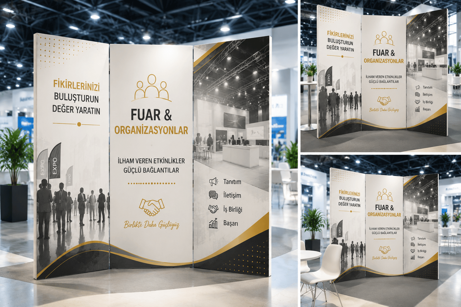 Fuar ve Organizasyon Temalı Dekoratif Paravan – Etkinlik ve Stand Alanı Oda Bölücü