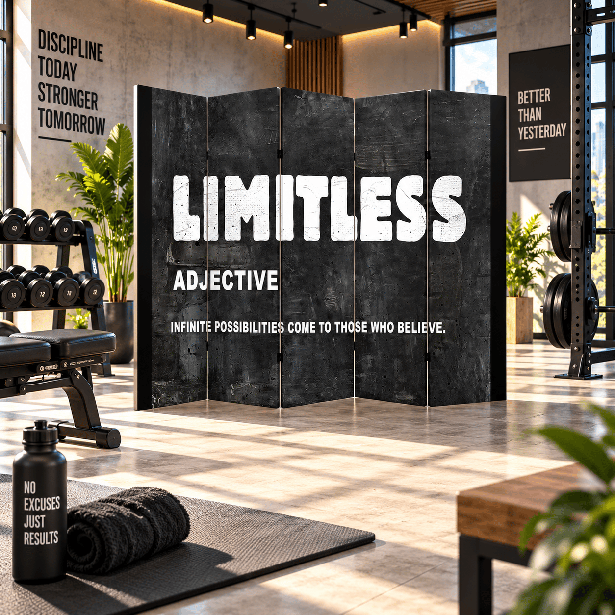 Limitless Motivasyon Temalı Dekoratif Paravan