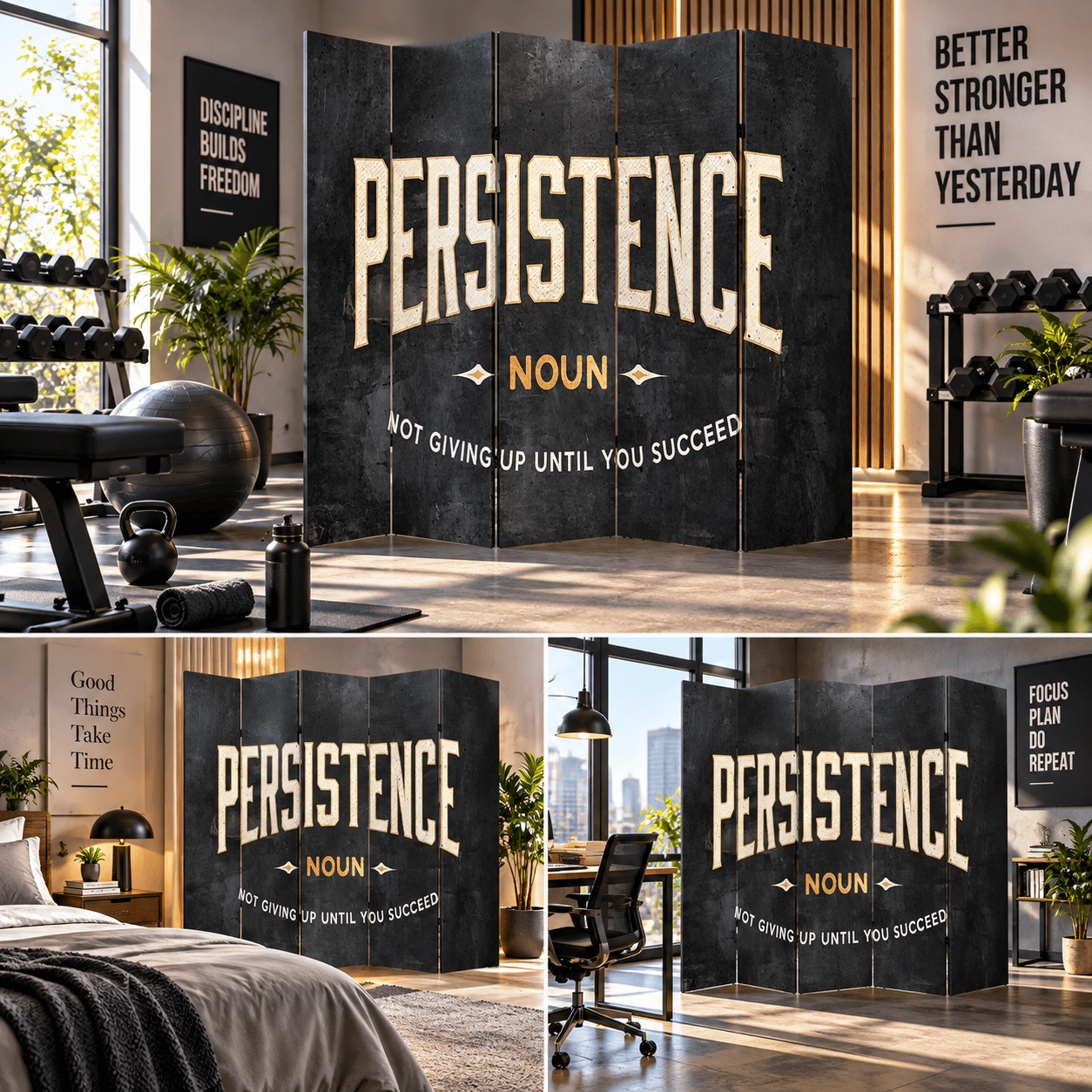 Persistence Motivasyon Temalı Dekoratif Paravan