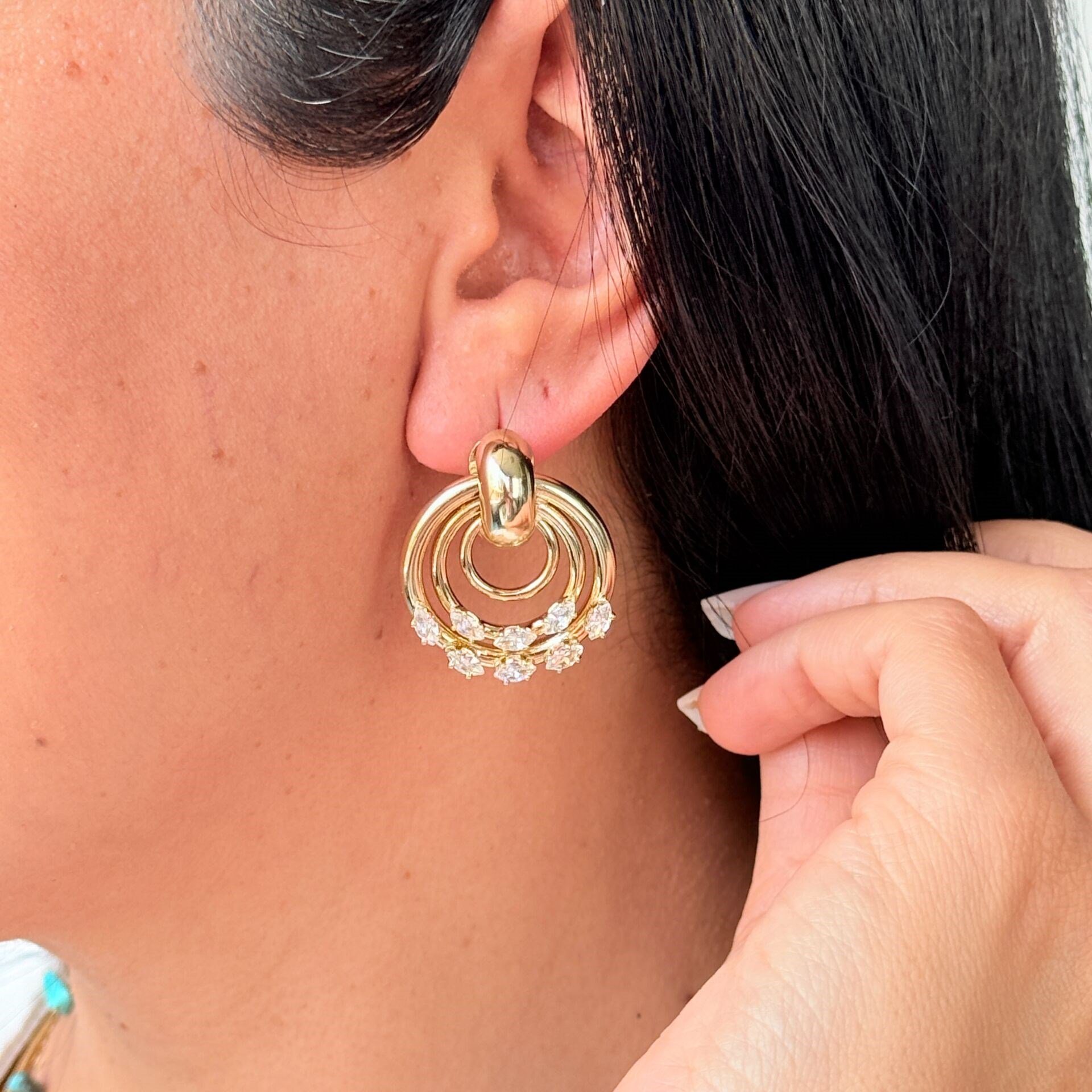 Aura Zirkon Taşlı Vip Xuping Küpe Gold