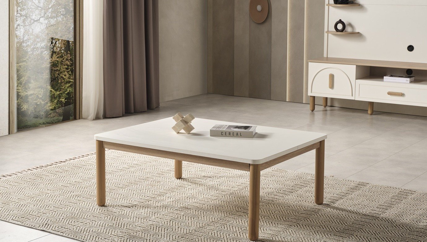 Bohem Star Orta Sehpa 120x90 cm Sedef Krem ve Ceviz