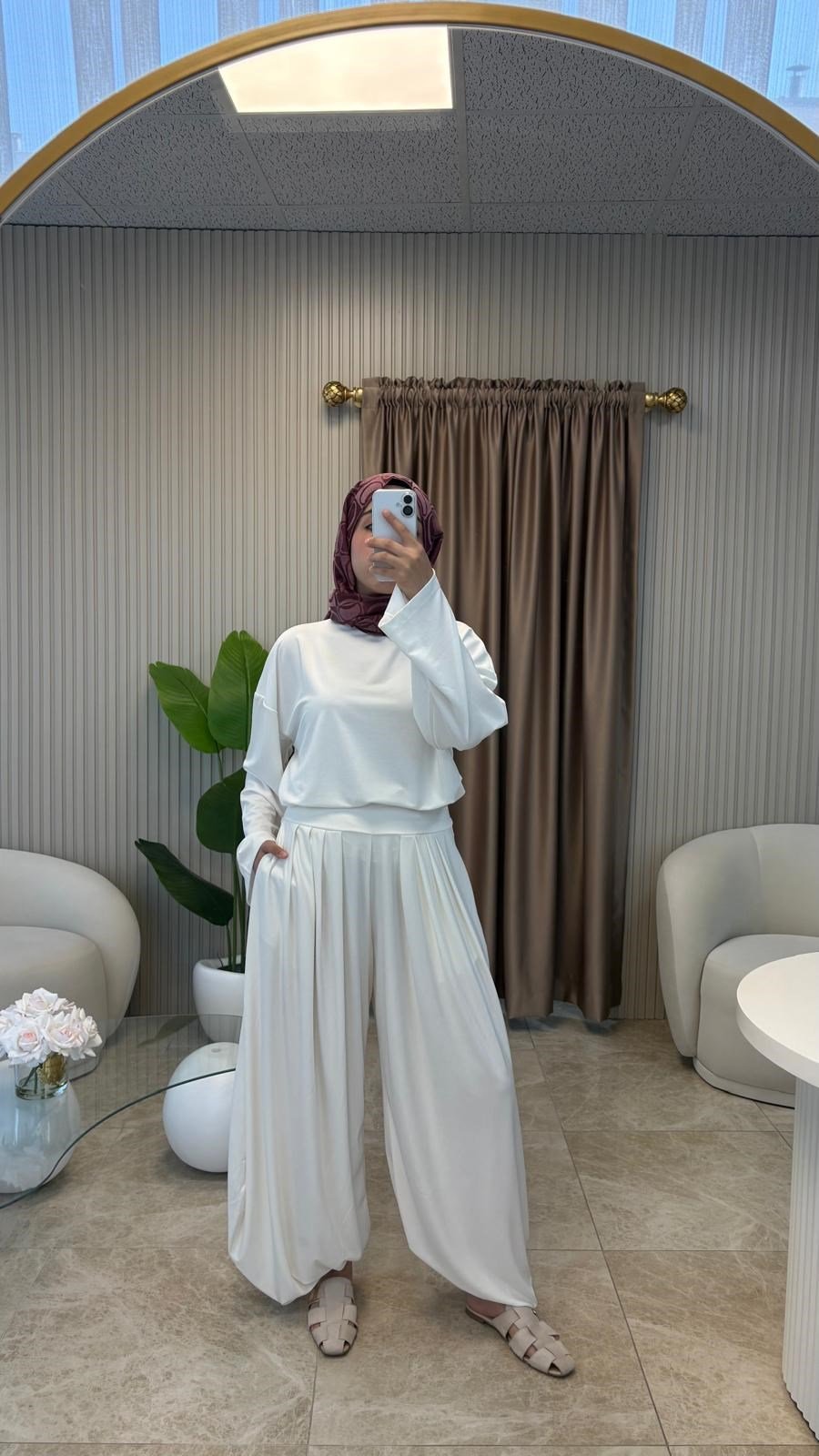 Beyaz Oversize Eşofman Takım