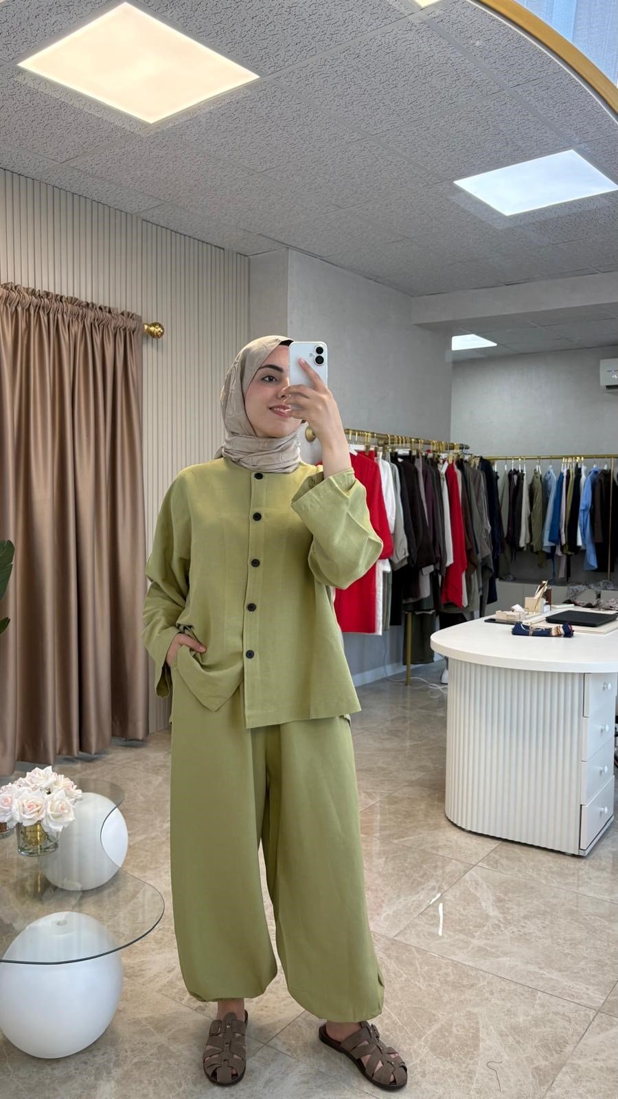 Büzgü Paça İkili Takım Adaçayı Yeşili