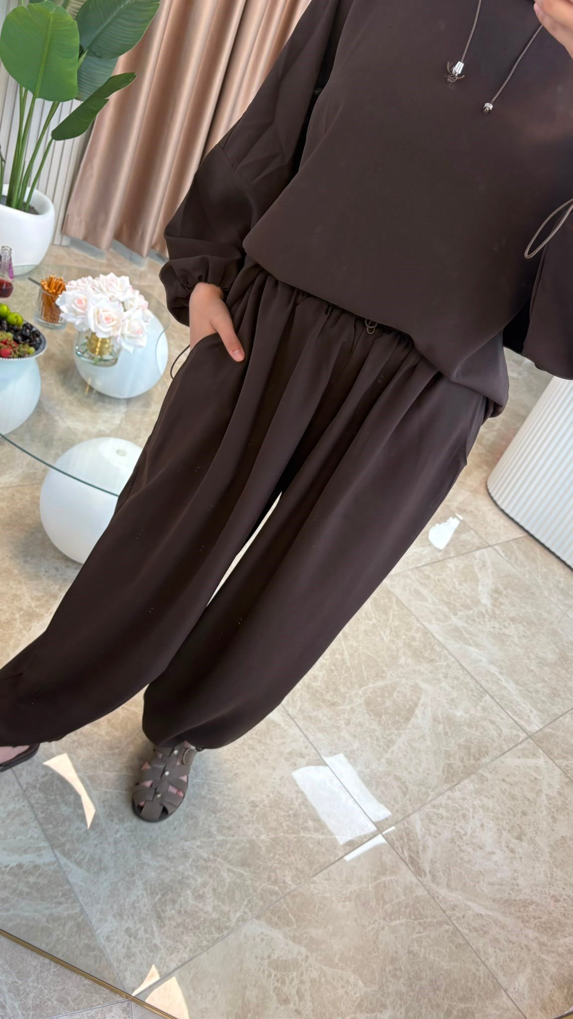 Kahverengi Oversize  Eşofman Takımı