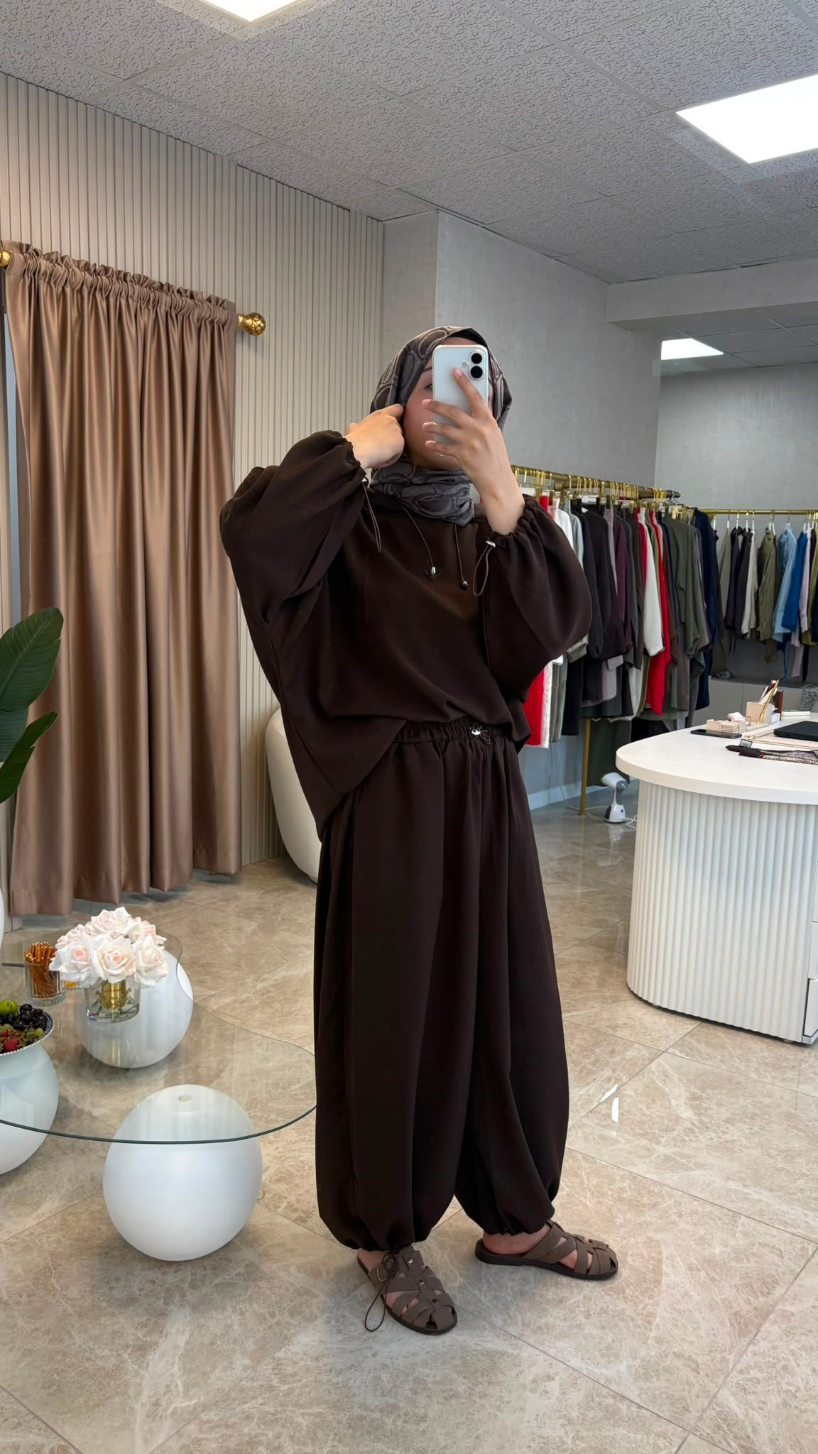 Kahverengi Oversize  Eşofman Takımı