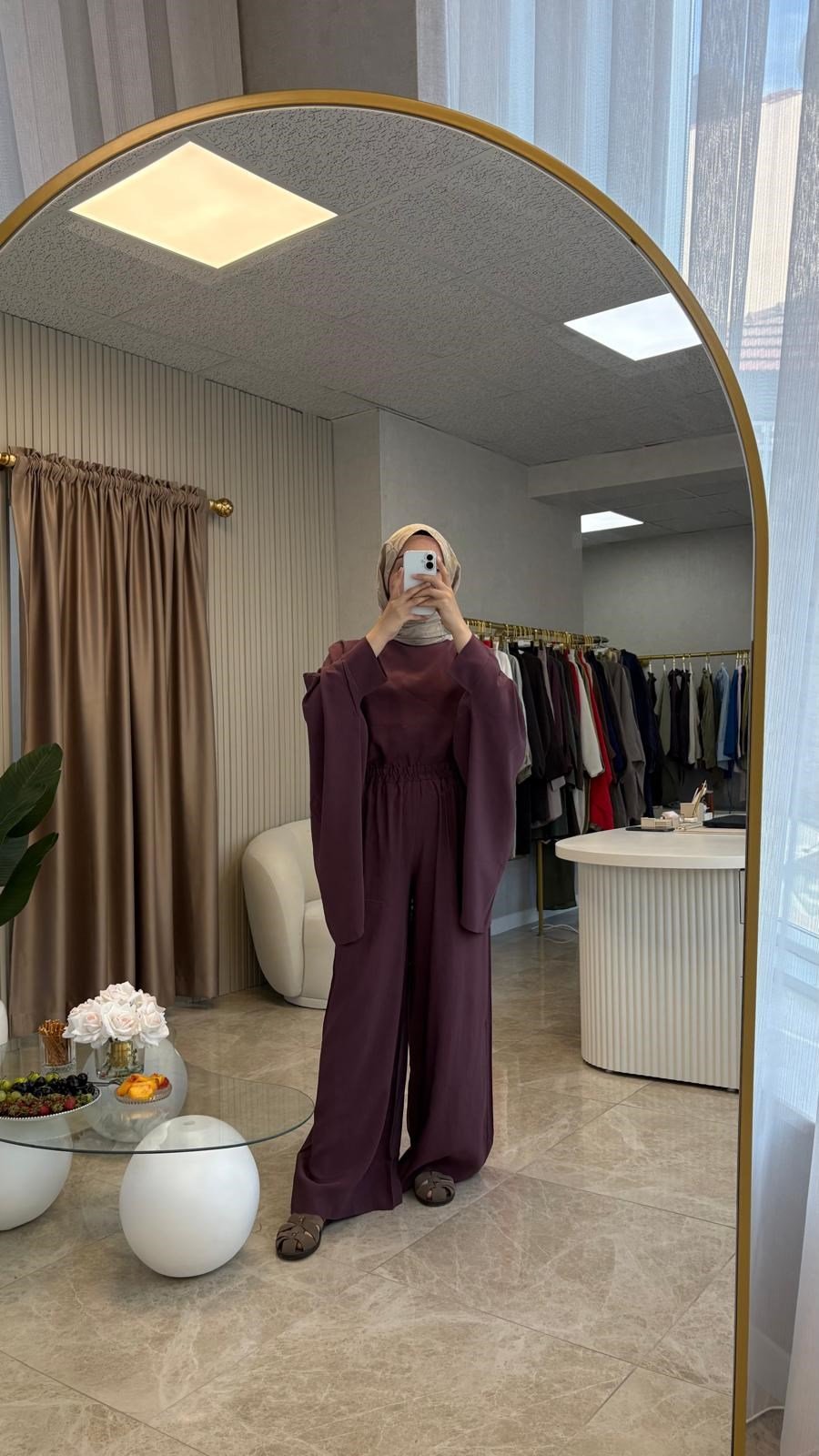 Mürdüm Renk Oversize Takım