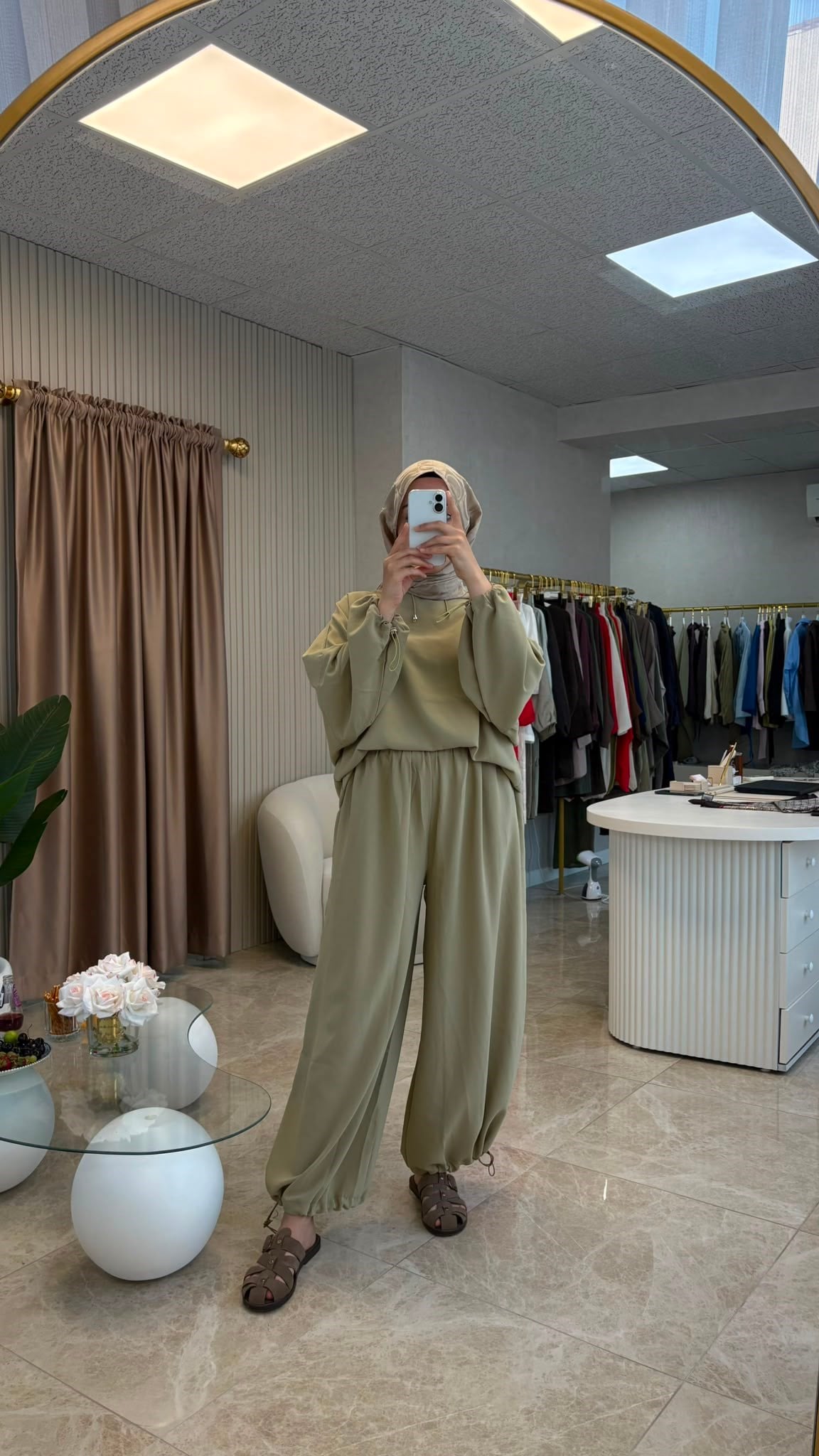 Taş Rengi Oversize Eşofman Takım