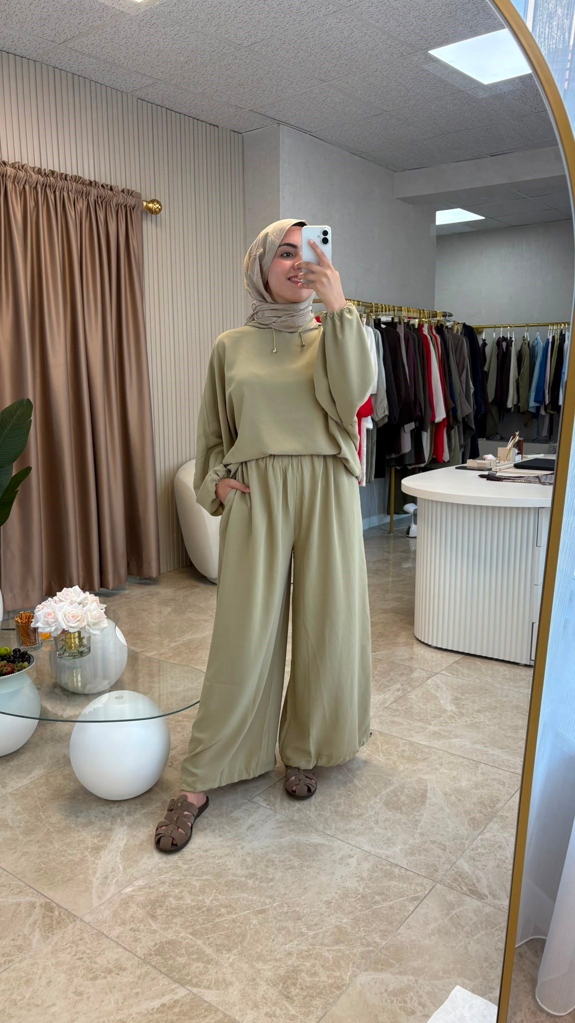 Taş Rengi Oversize Eşofman Takım