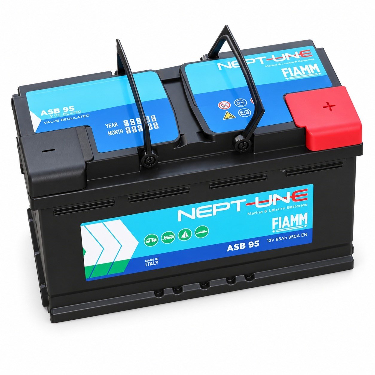 FIAMM Neptune ASB95 12V 95Ah 850A AGM VRLA Marin Marş ve Servis Aküsü