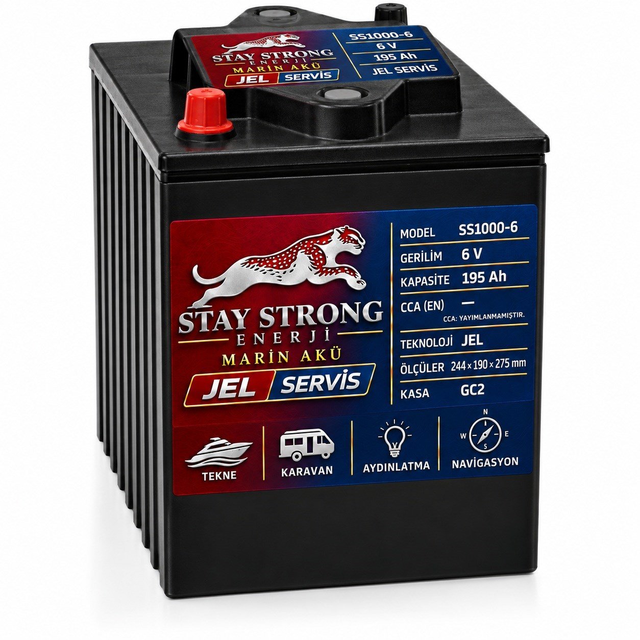 STAY STRONG SS1000-6 6V 195Ah Jel Marin Servis Aküsü