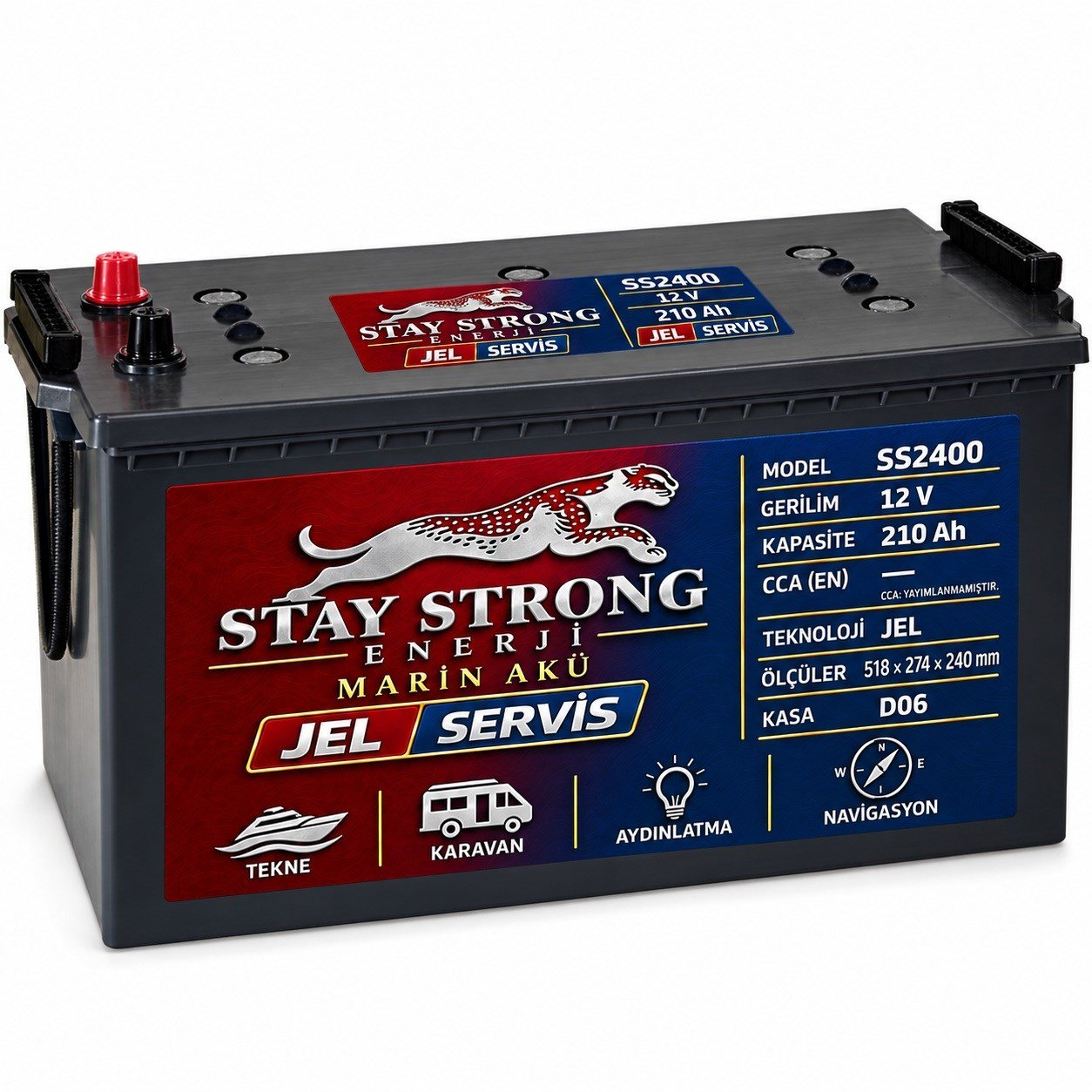 STAY STRONG SS2400 12V 210Ah Jel Marin Servis Aküsü