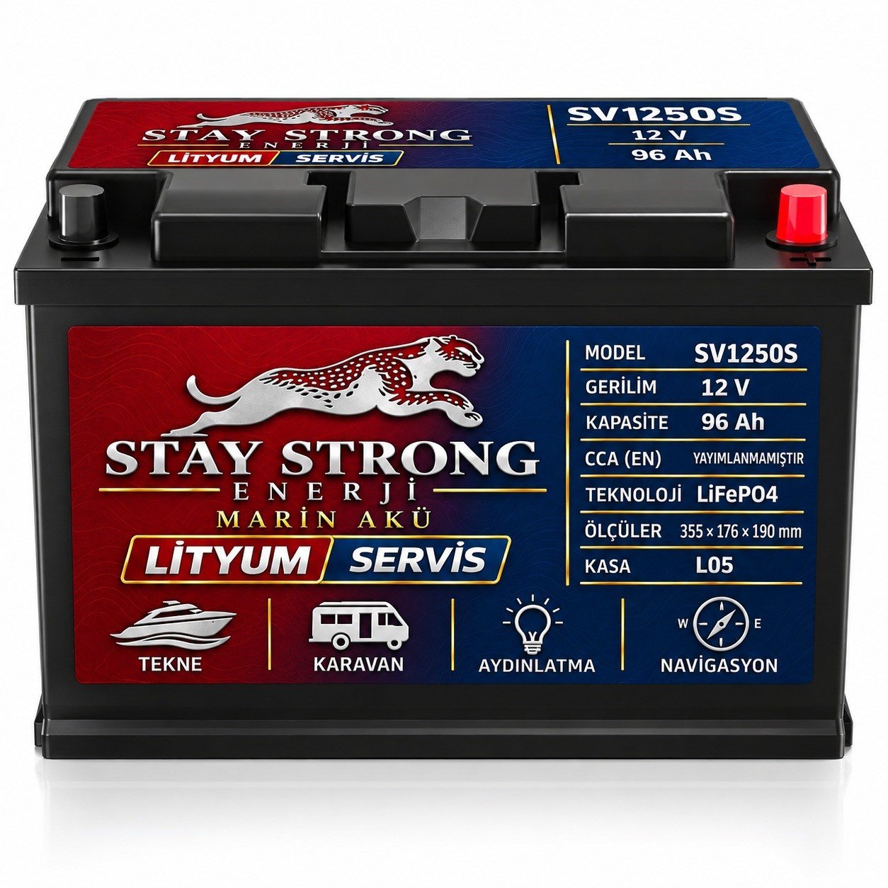 STAY STRONG SV1250S 12V 96Ah Lityum Marin Servis Aküsü