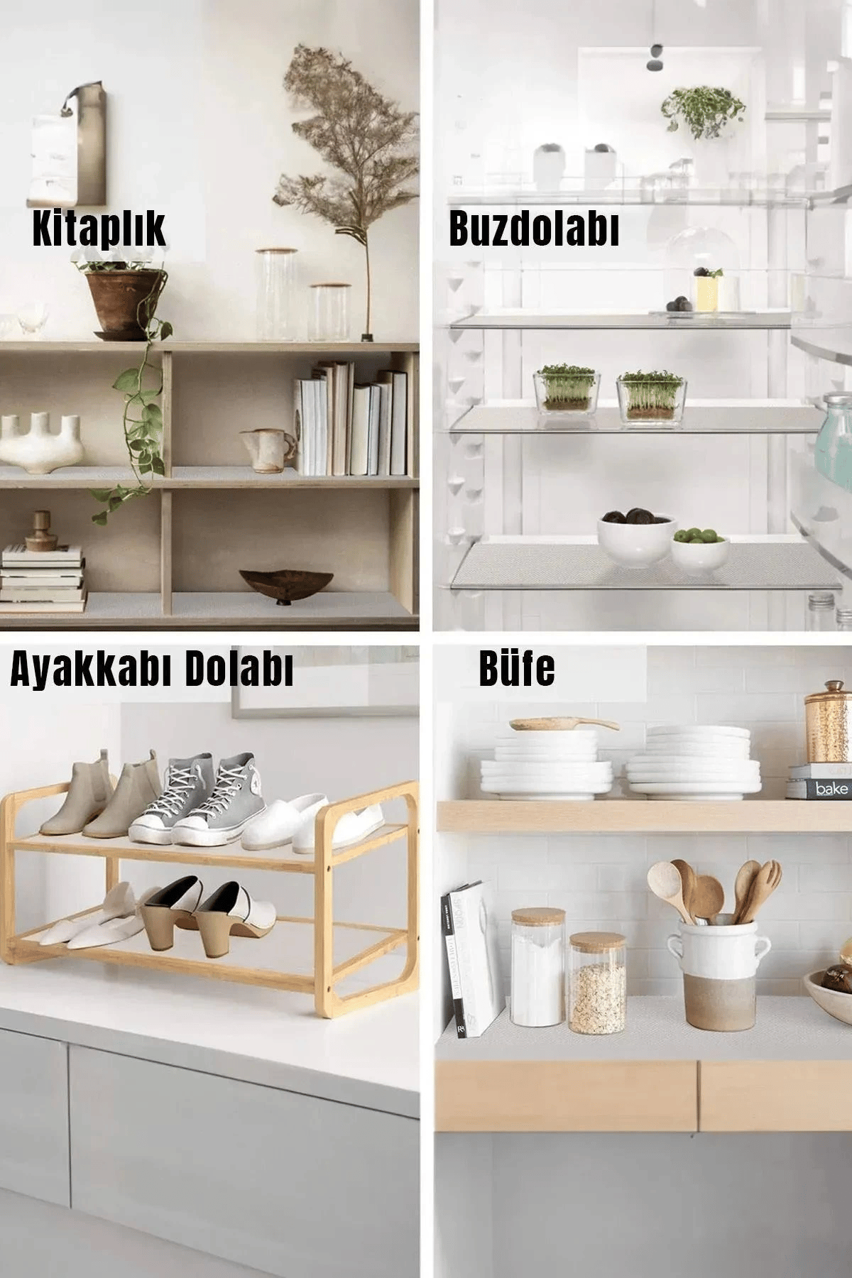 ( 2 ADET ) Çok Amaçlı Pratik Kaydırmaz 45 Cm X 3 Metre Raf Örtüsü (Mutfak-Dolap içi-Buzdolabı )