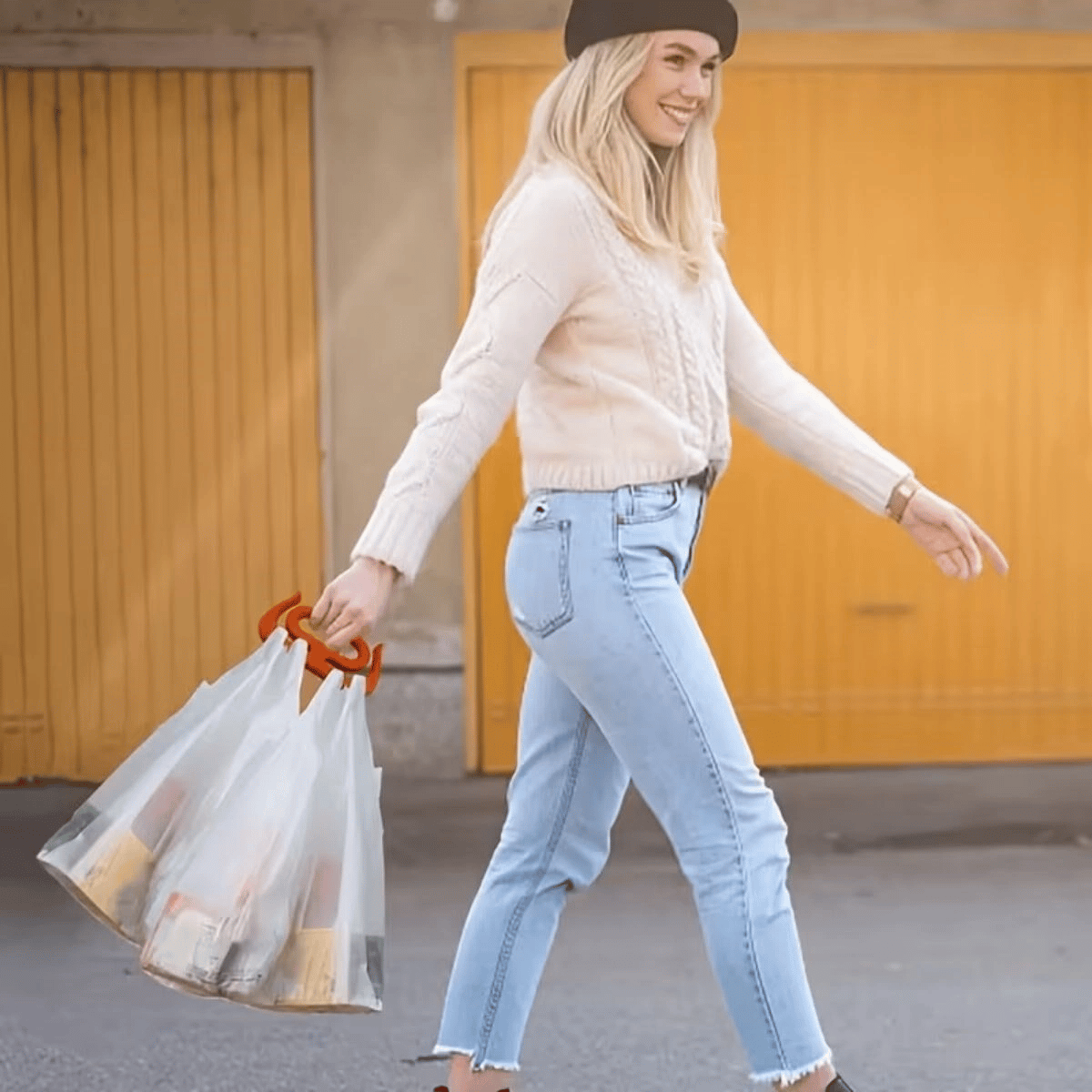 '' Ergonomik Poşet Taşıma Aparatı – Ağır Yük Taşıyıcı Tutacak, Elden Kesme Yapmayan Kolay Taşıma Kancası, Market ve Alışveriş Çantası Taşıyıcısı