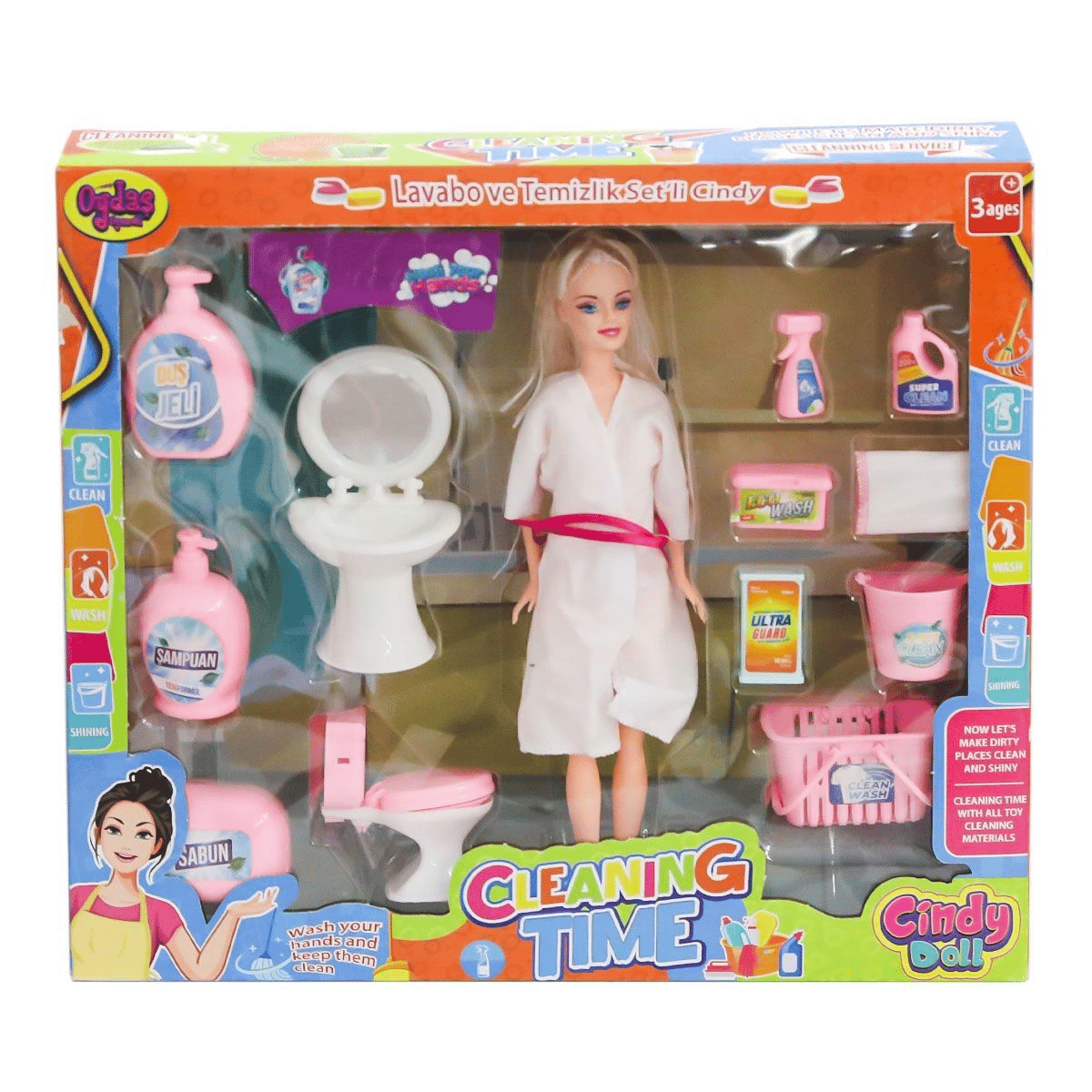 02452 Cindy Doll Bebek Lavabo ve Temizlik Seti