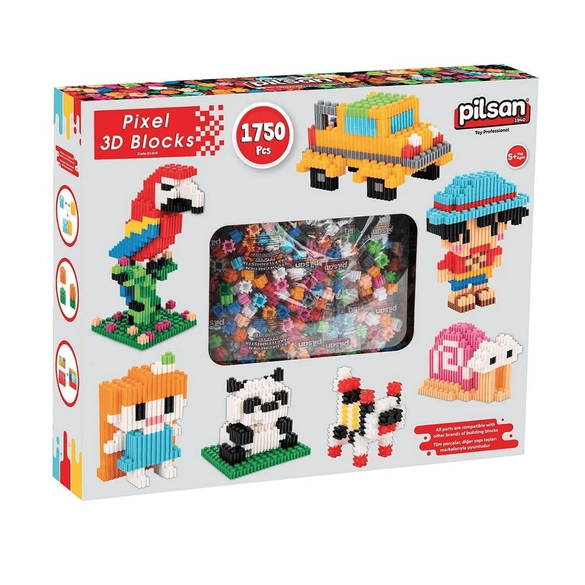 03 616 Pixel 3D Bloklar 1750 Parça -Eco Lounge