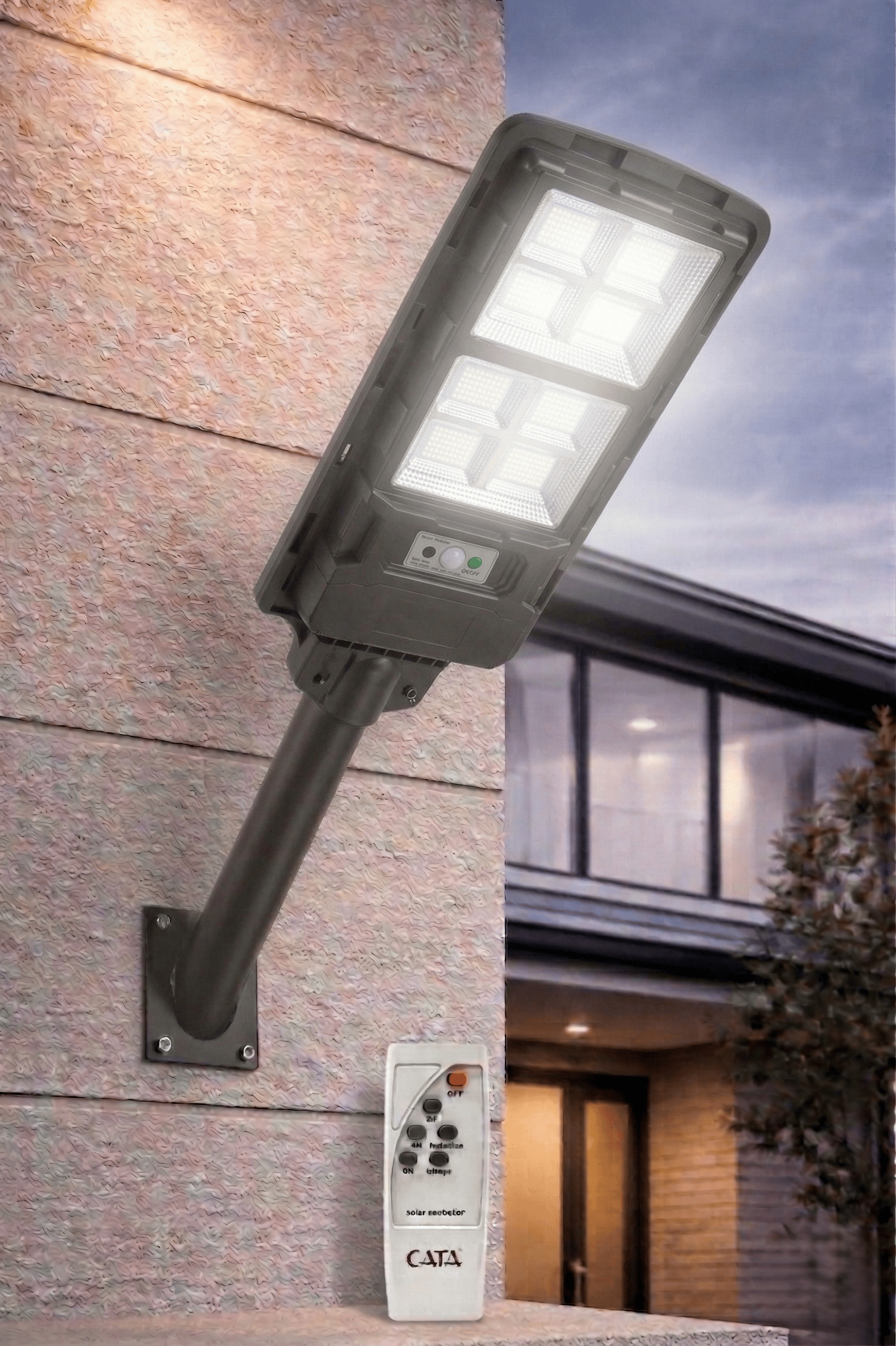 1 Adet CATA CT 4641 Solar Güneş Enerjili 250W Sensörlü Sokak Armatür 6400K Beyaz Işık