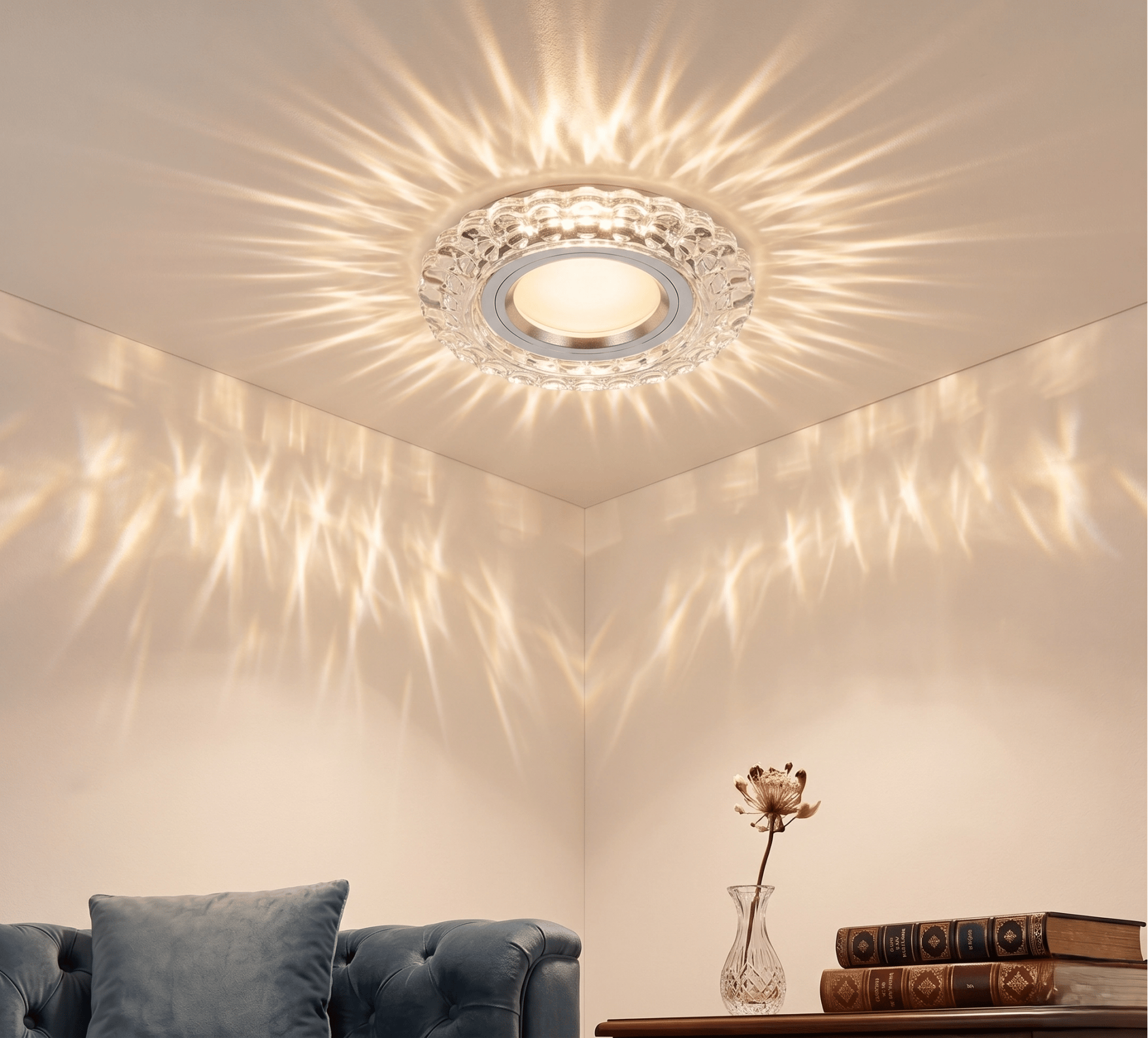 1 Adet CATA CT 6594 Sümbül Cam Spot Kasası Led Çerçeveli Günışığı