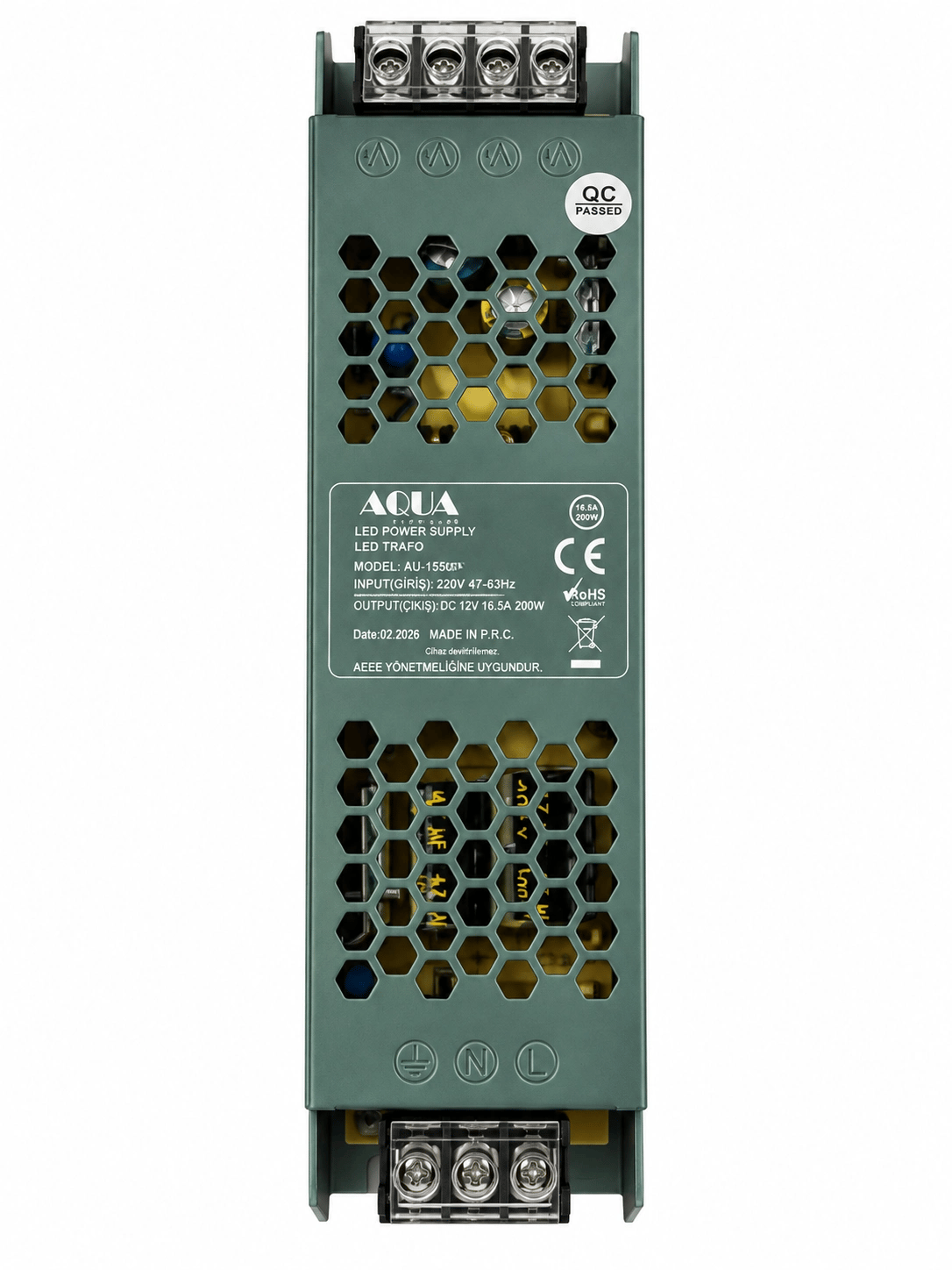 1 Adet EDSON AQUA AU 1554 Süper Slim 21A Led Trafosu 12V 250W