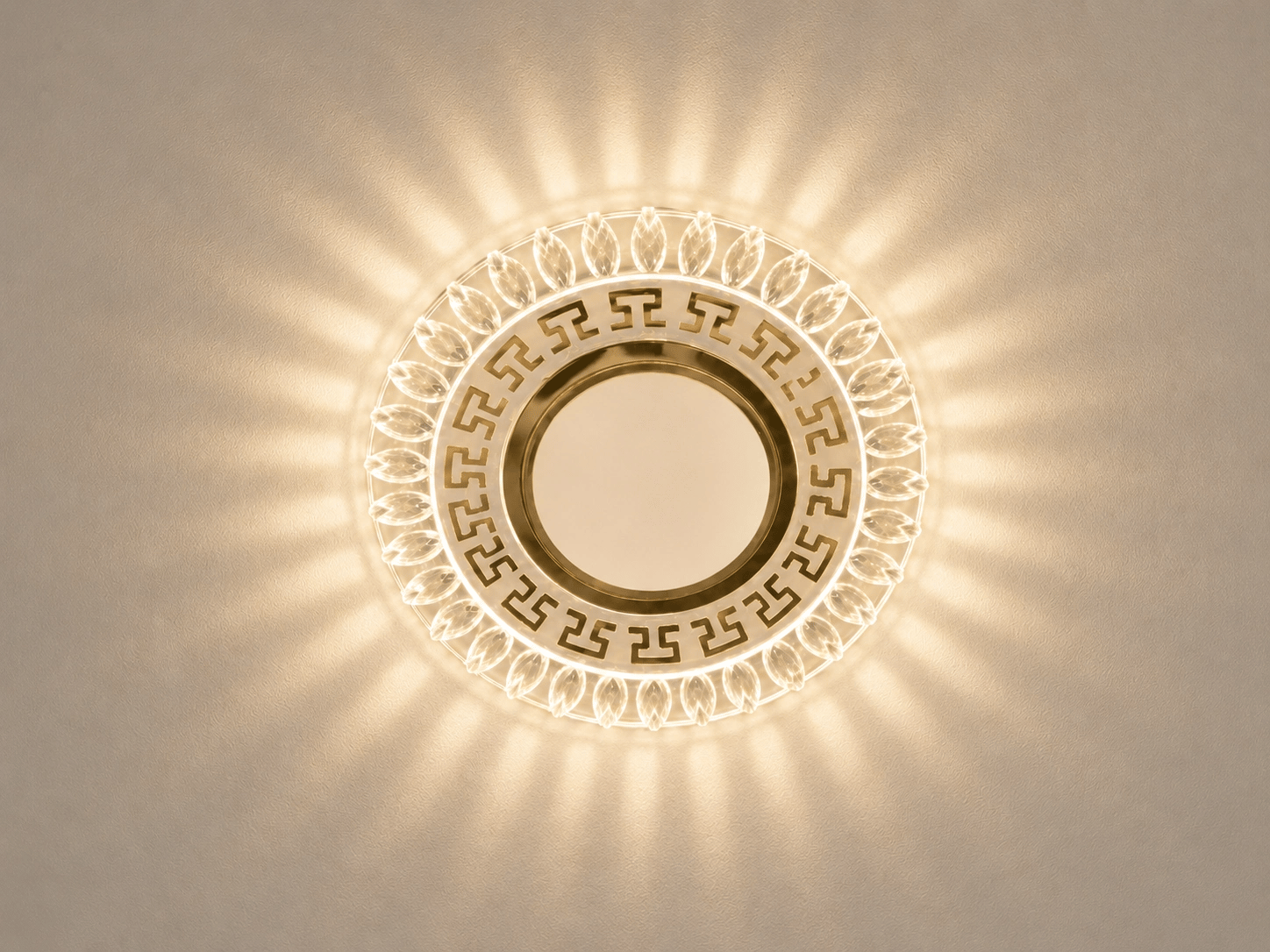 1 Adet NOAS YL65 1757 Flora Led Çerçeveli 4000K + Mavi Yuvarlak Kristal Cam Spot GU10 Duy