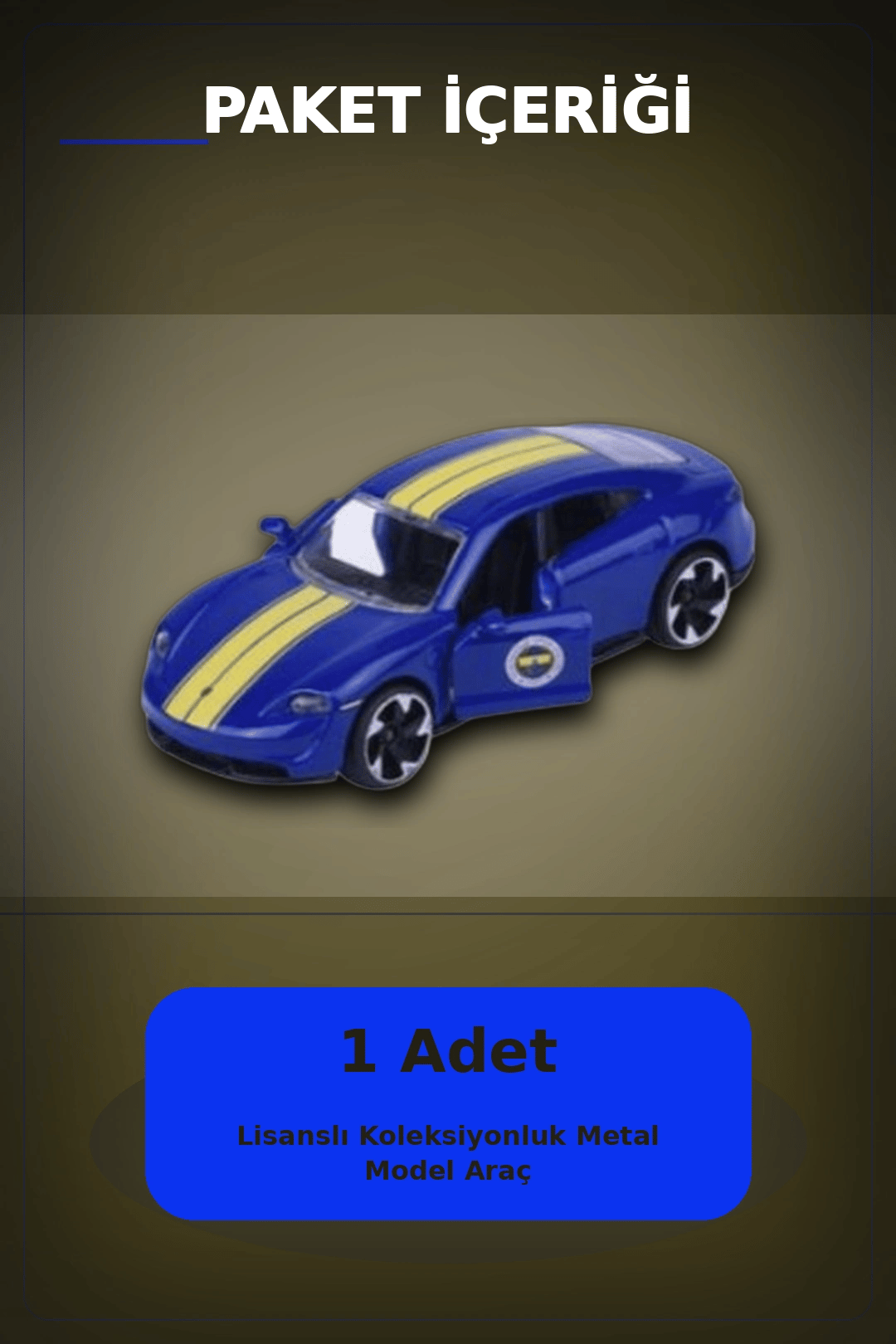 1 Adet Sarı-Lacivert 1:64 Die-Cast Metal Model Araba 7.5 cm Fenerbahçe Koleksiyon BX-313390